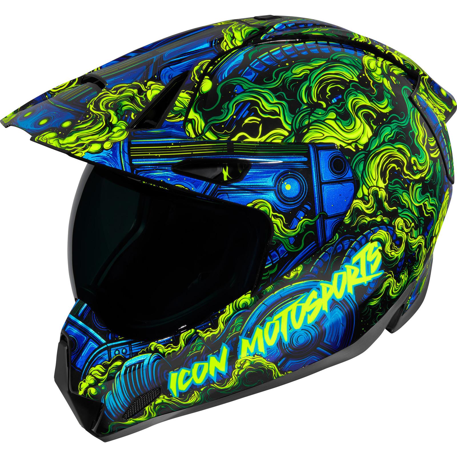 Icon Variant Pro Willy Pete Dual Sport Helmet XL Blue & Yellow Visor