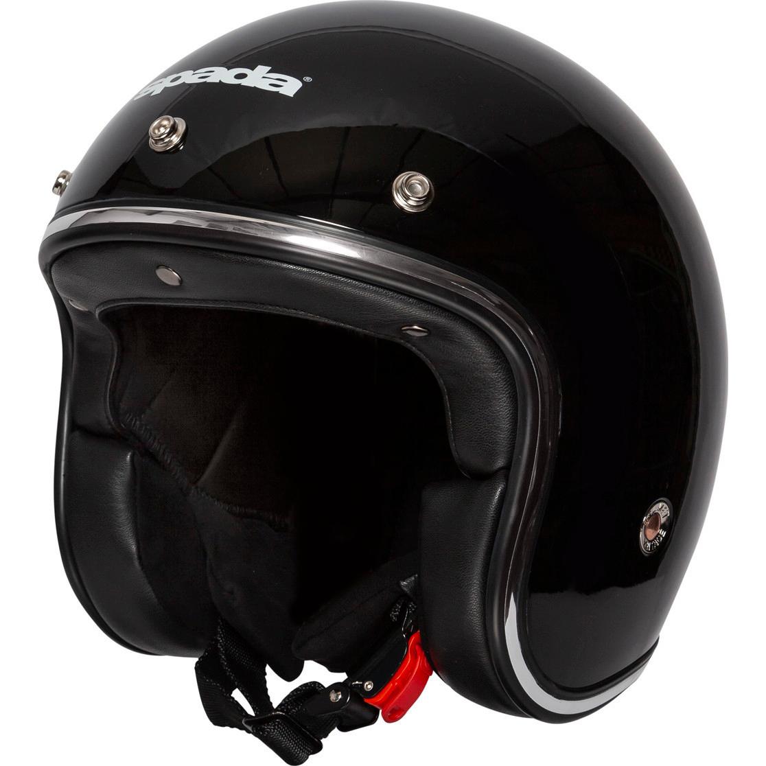 Spada Classic Plain Open Face Motorcycle Helmet M Gloss Black