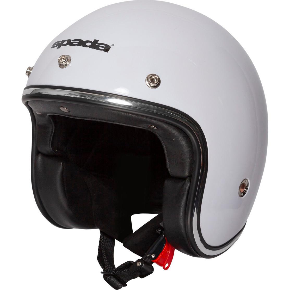 Spada Classic Plain Open Face Motorcycle Helmet S Gloss White