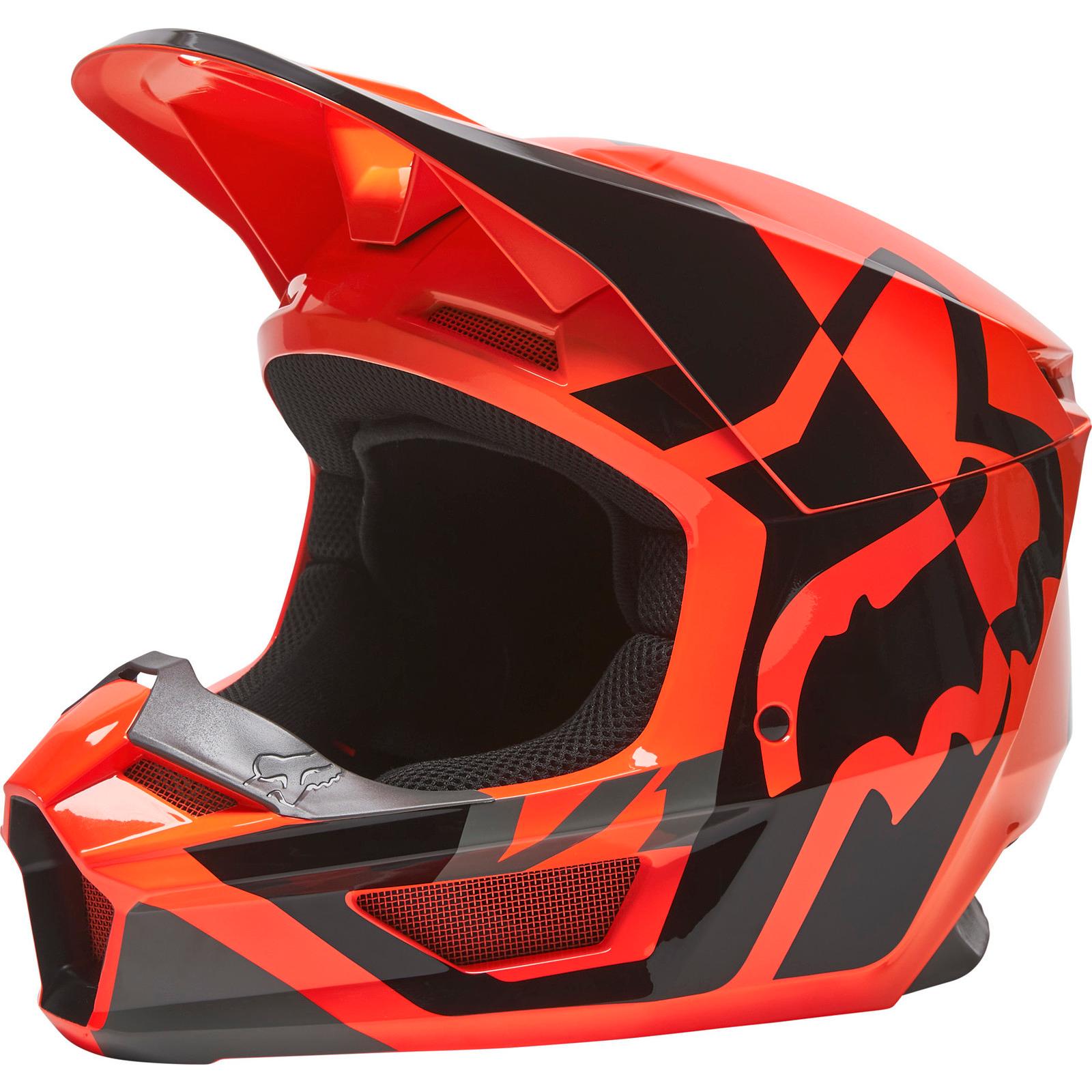 28001-824-L - Fox Racing 2022 V1 Lux Motocross Helmet L Fluo Orange