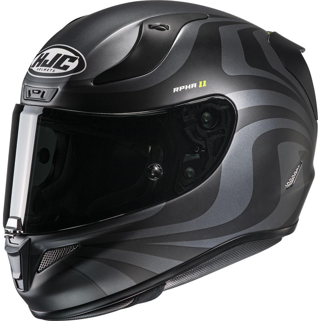 R16EBM - HJC RPHA 11 Eldon Motorcycle Helmet M Black Grey Yellow (MC5SF)