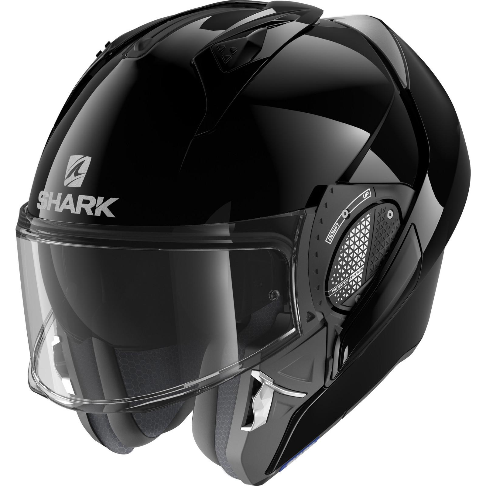 HE8910EBLKKS - Shark Evo-GT Blank Flip Front Motorcycle Helmet KS (King Size) Black (BLK)