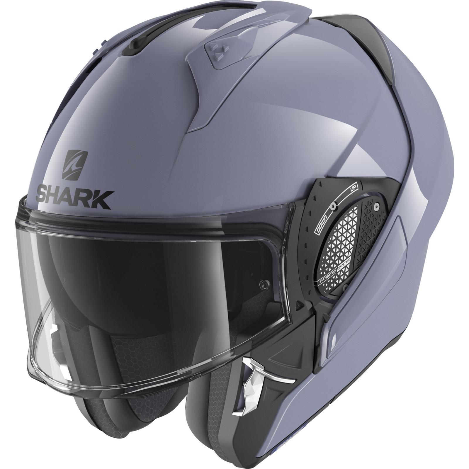 HE8910ES01KS - Shark Evo-GT Blank Flip Front Motorcycle Helmet KS (King Size) Gloss Grey (S01)