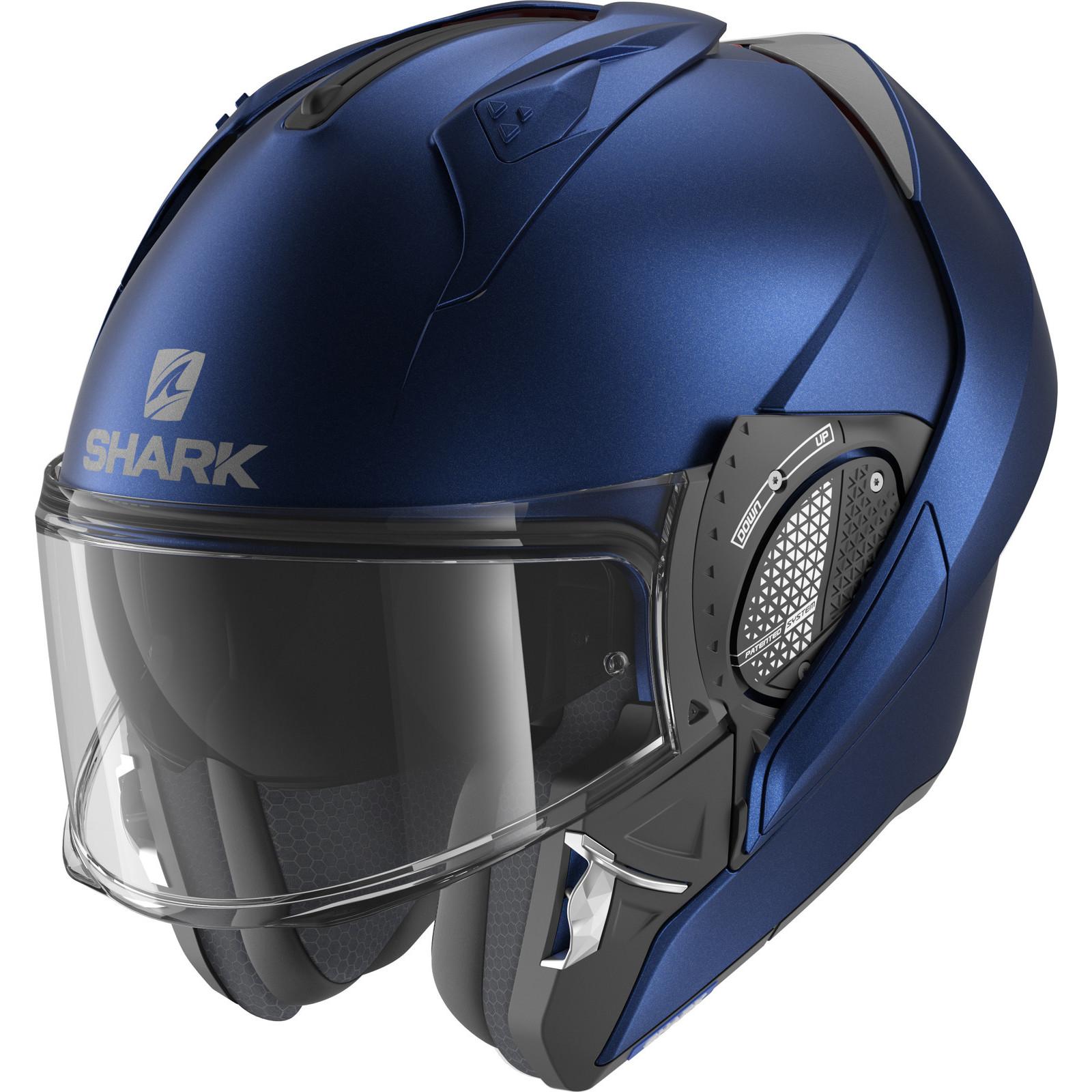 HE8912EB06KS - Shark Evo-GT Blank Mat Flip Front Motorcycle Helmet KS (King Size) Matt Blue (B06)
