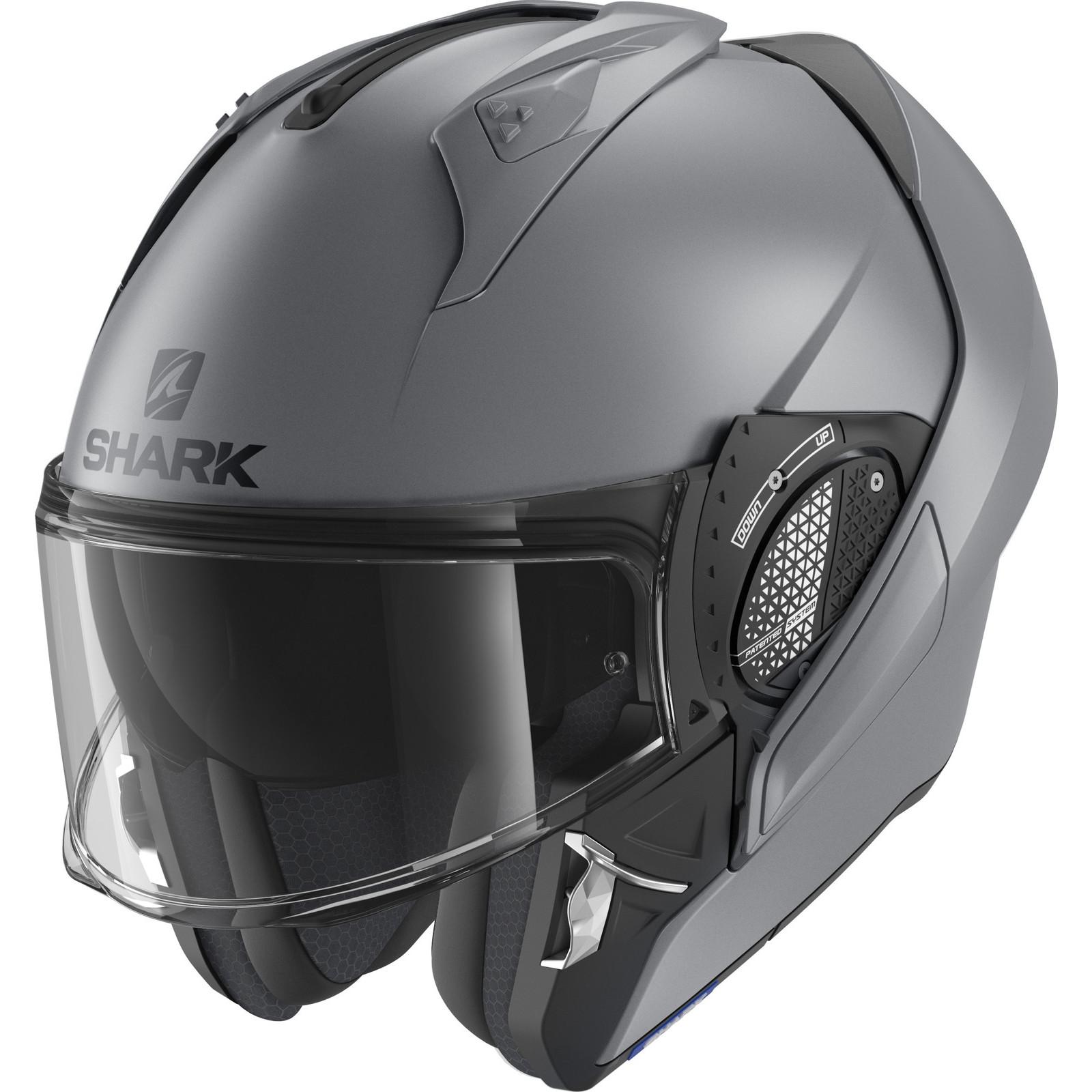 HE8912EAMAM - Shark Evo-GT Blank Mat Flip Front Motorcycle Helmet M Matt Anthracite (AMA)