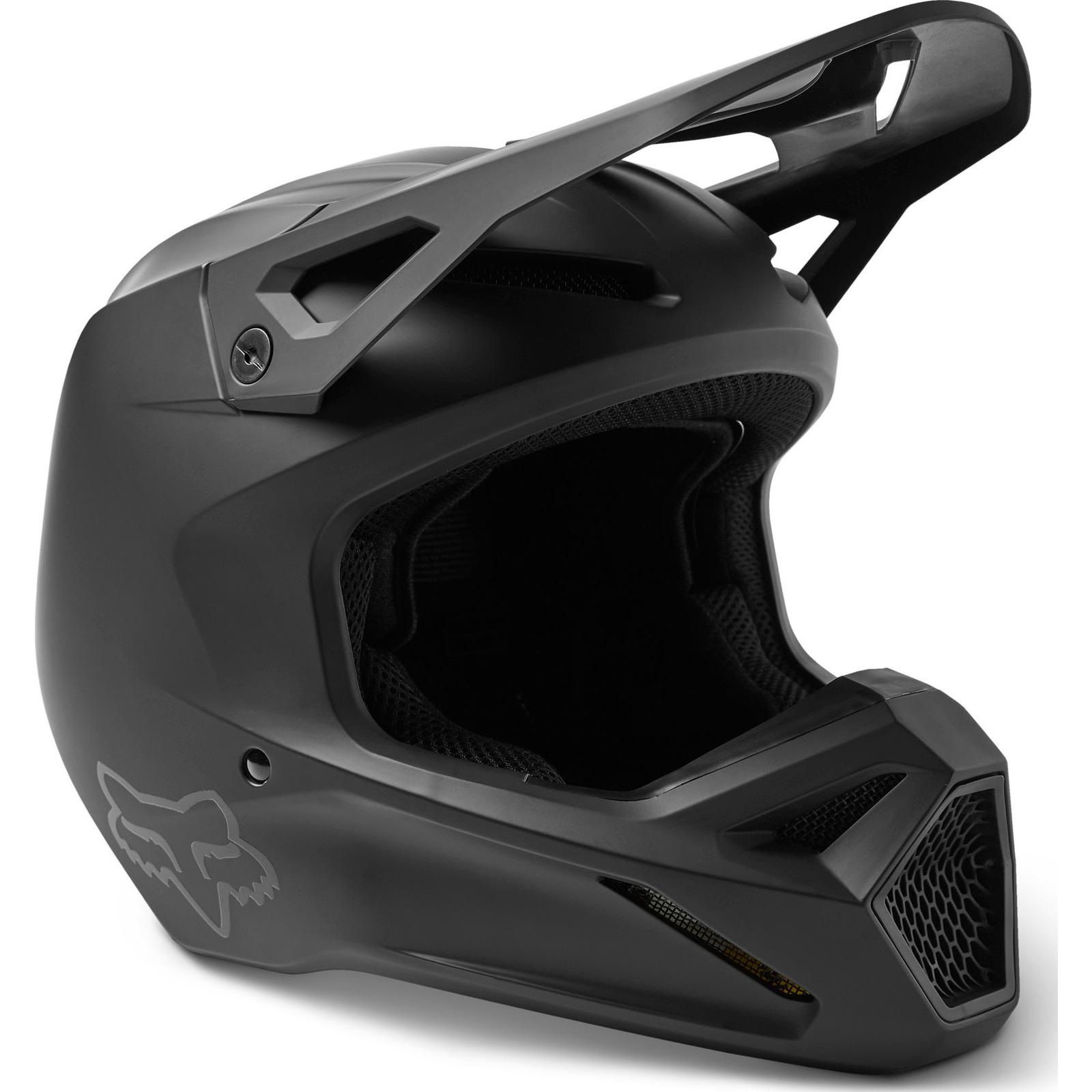 29669-255-2X - Fox Racing 2023 V1 Solid Motocross Helmet XXL Matt Black