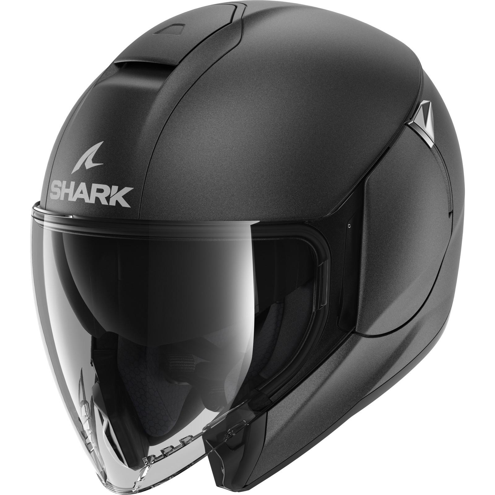 Shark Citycruiser Blank Open Face Motorcycle Helmet S Matt Anthracite (A06) & No Additional Visor