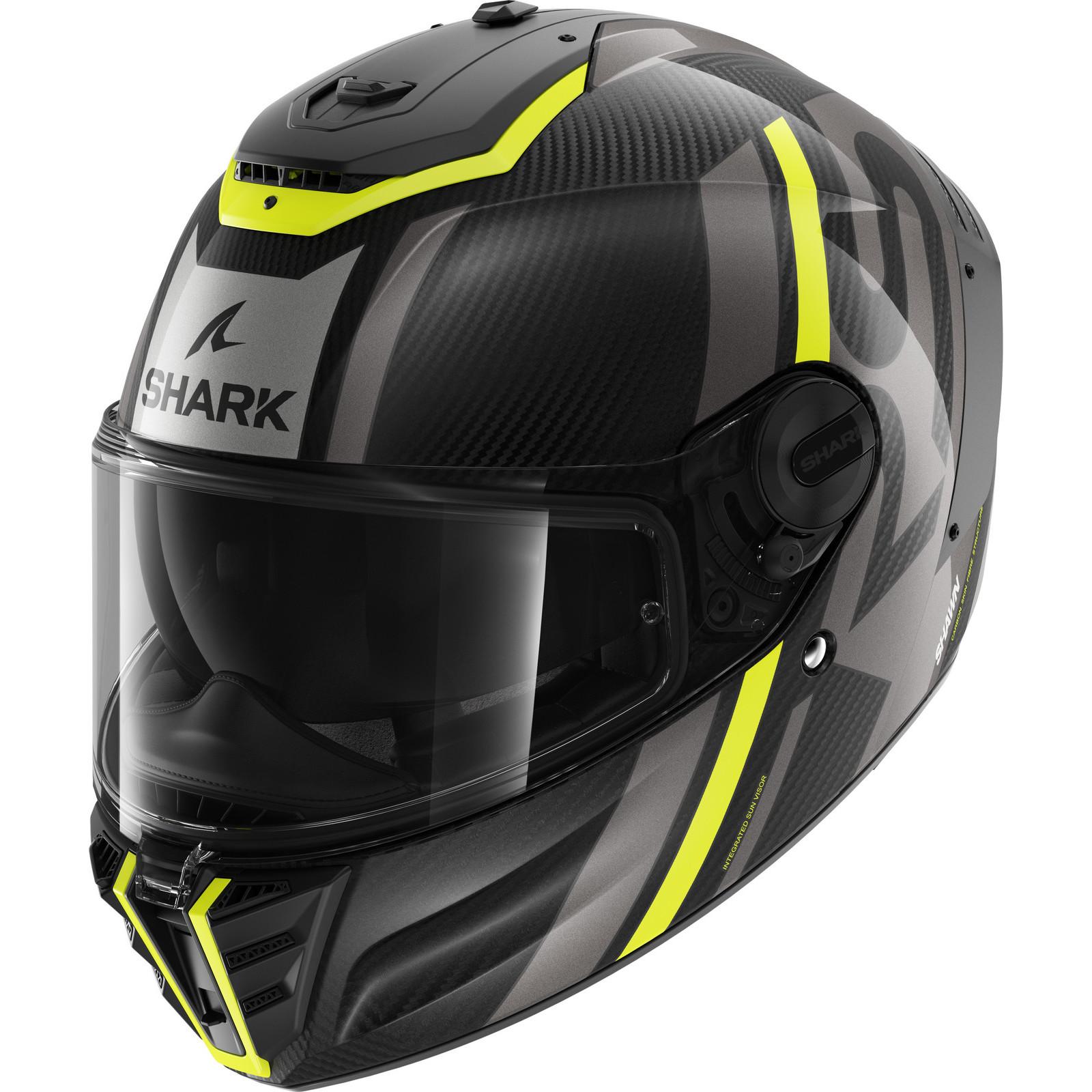 HE8155EDYAXXL - Shark Spartan RS Carbon Shawn Motorcycle Helmet XXL Carbon Yellow Anthracite (DYA)