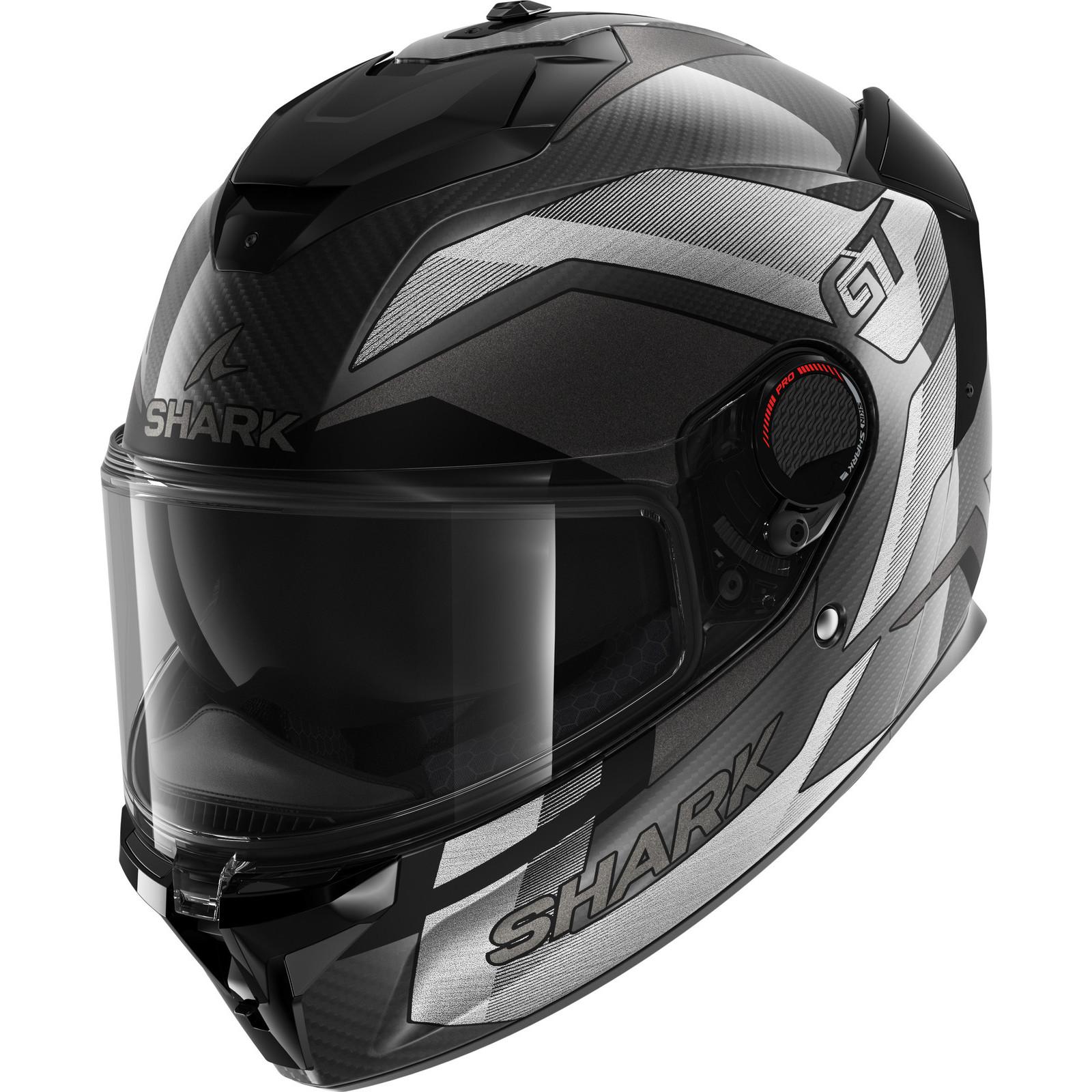 HE1356EDSUXS - Shark Spartan GT Pro Carbon Ritmo Motorcycle Helmet XS Matt Carbon Silver (DSU)