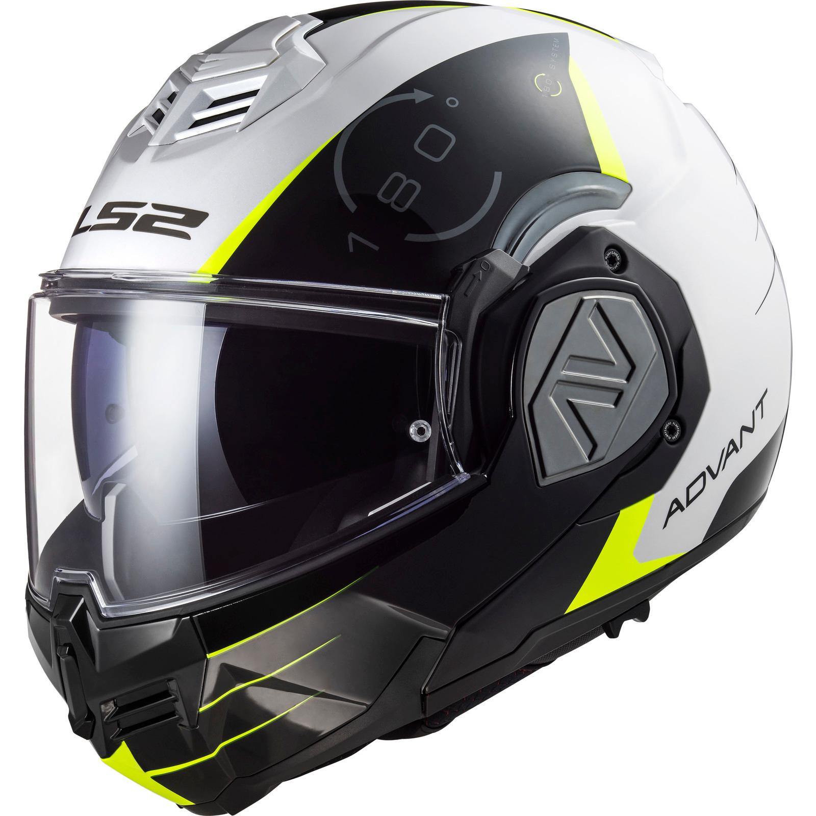 LS2 FF906 Advant Codex Flip Front Motorcycle Helmet S White Black & Clear (Pinlock Ready) Visor