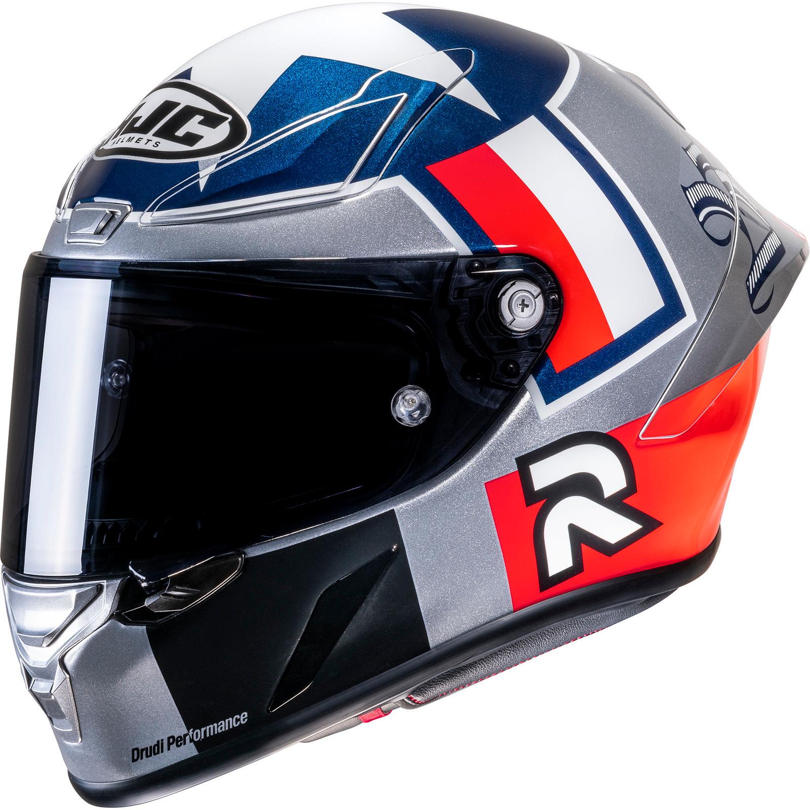 RP1BSXS - HJC RPHA 1 Ben Spies Silverstar Motorcycle Helmet XS Blue Red