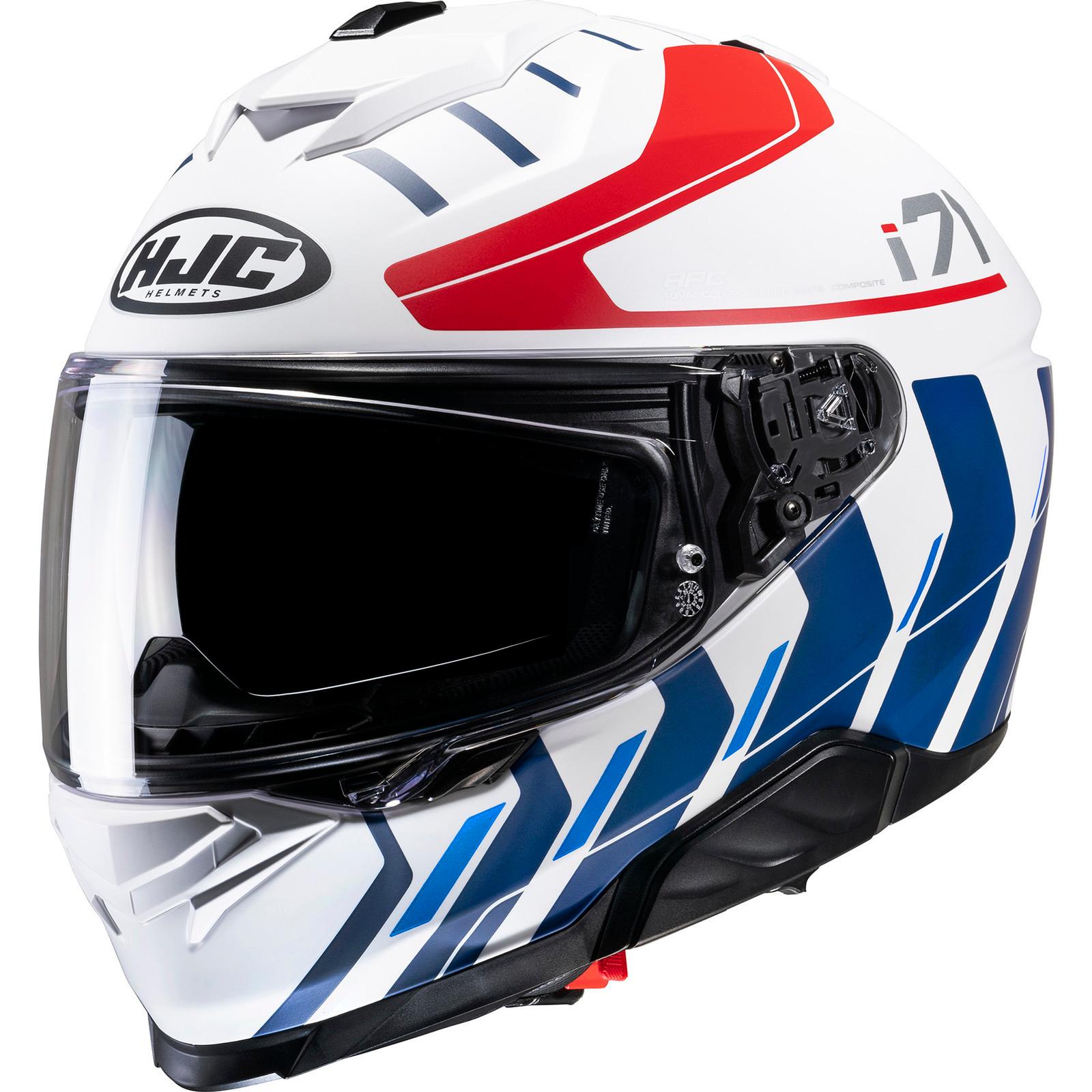 I71SWM - HJC i71 Simo Motorcycle Helmet M White Red Blue (MC21SF)