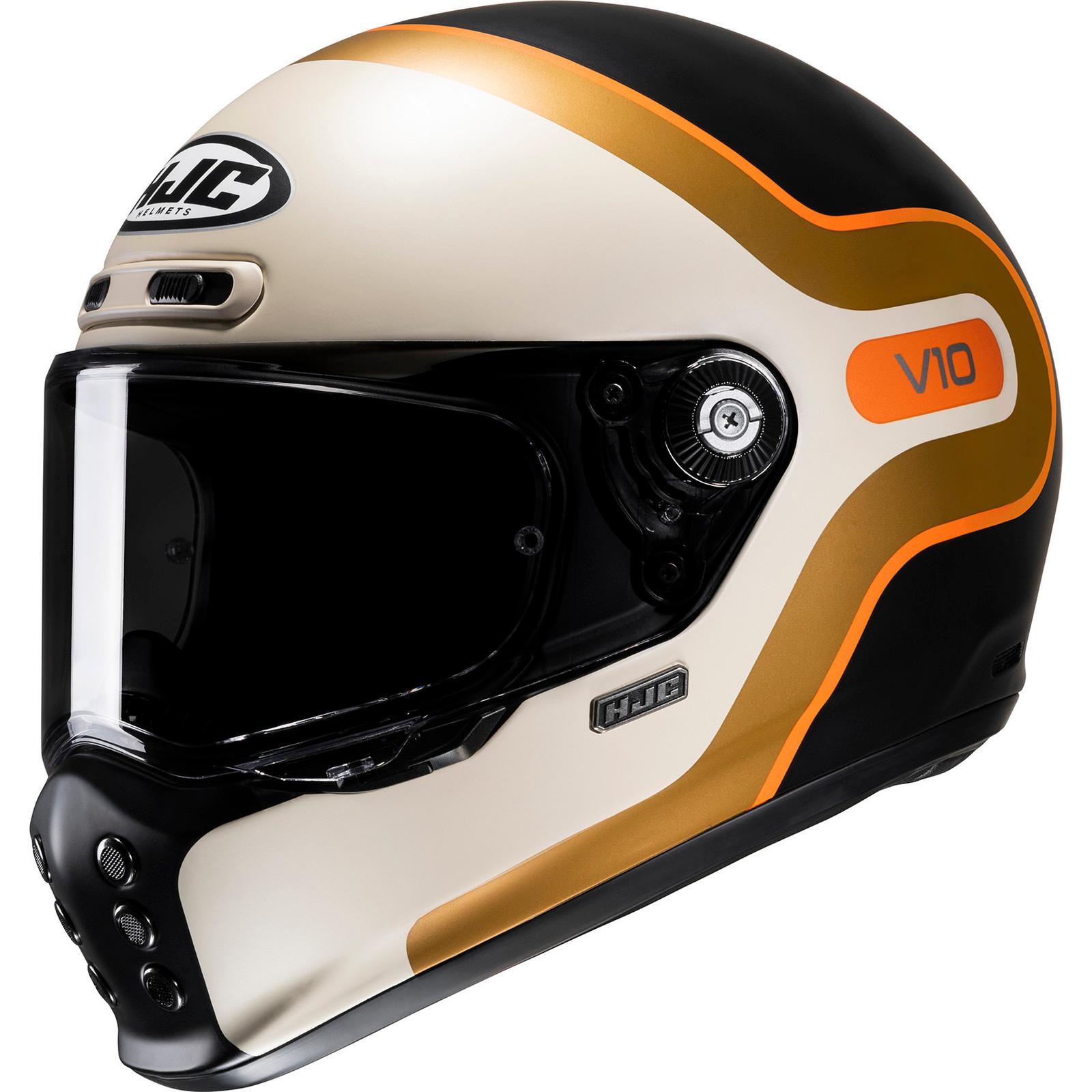 V10GGOXS - HJC V10 Grape Motorcycle Helmet XS Gold Orange (MC7SF)
