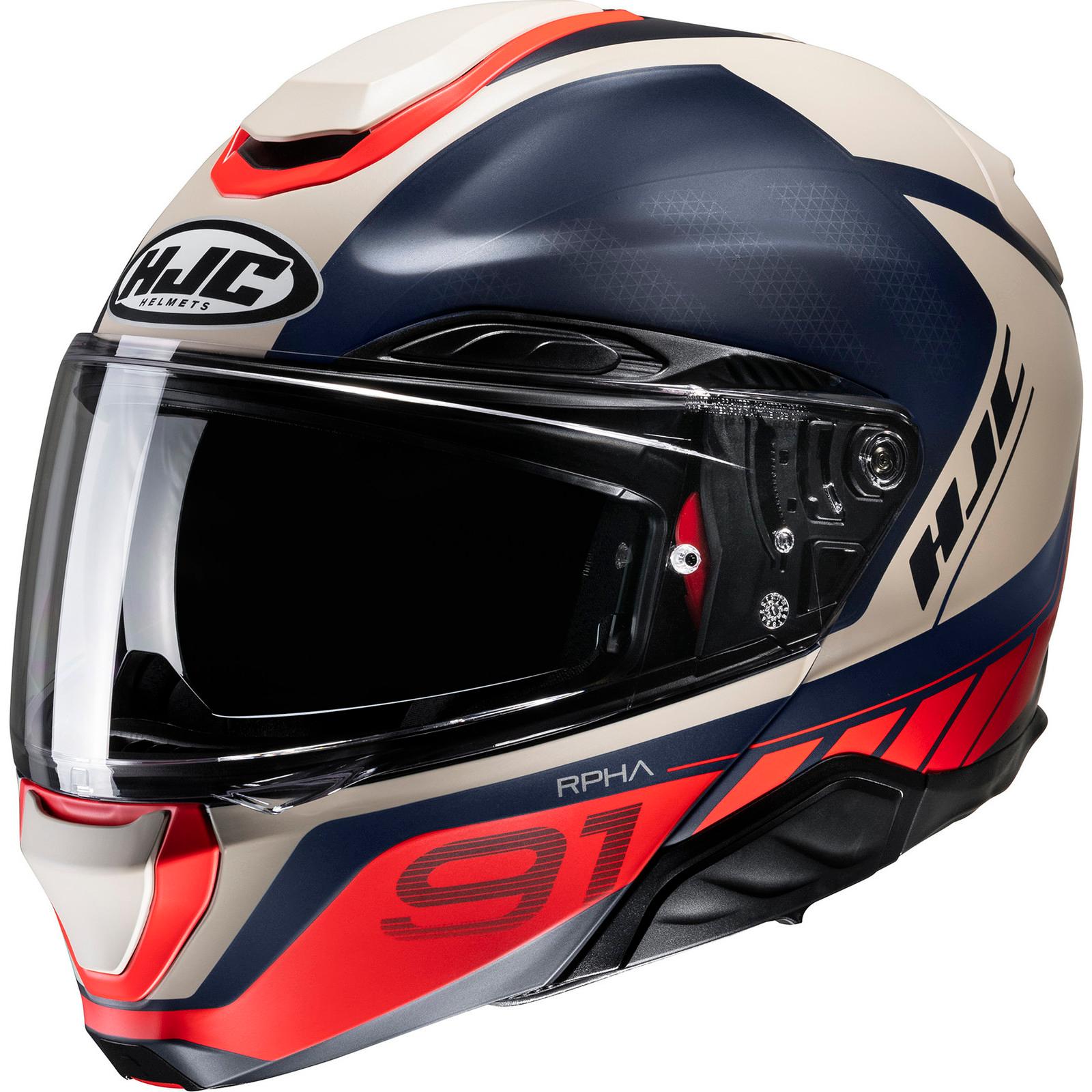 R91RRM - HJC RPHA 91 Rafino Flip Front Motorcycle Helmet M Red (MC1SF)