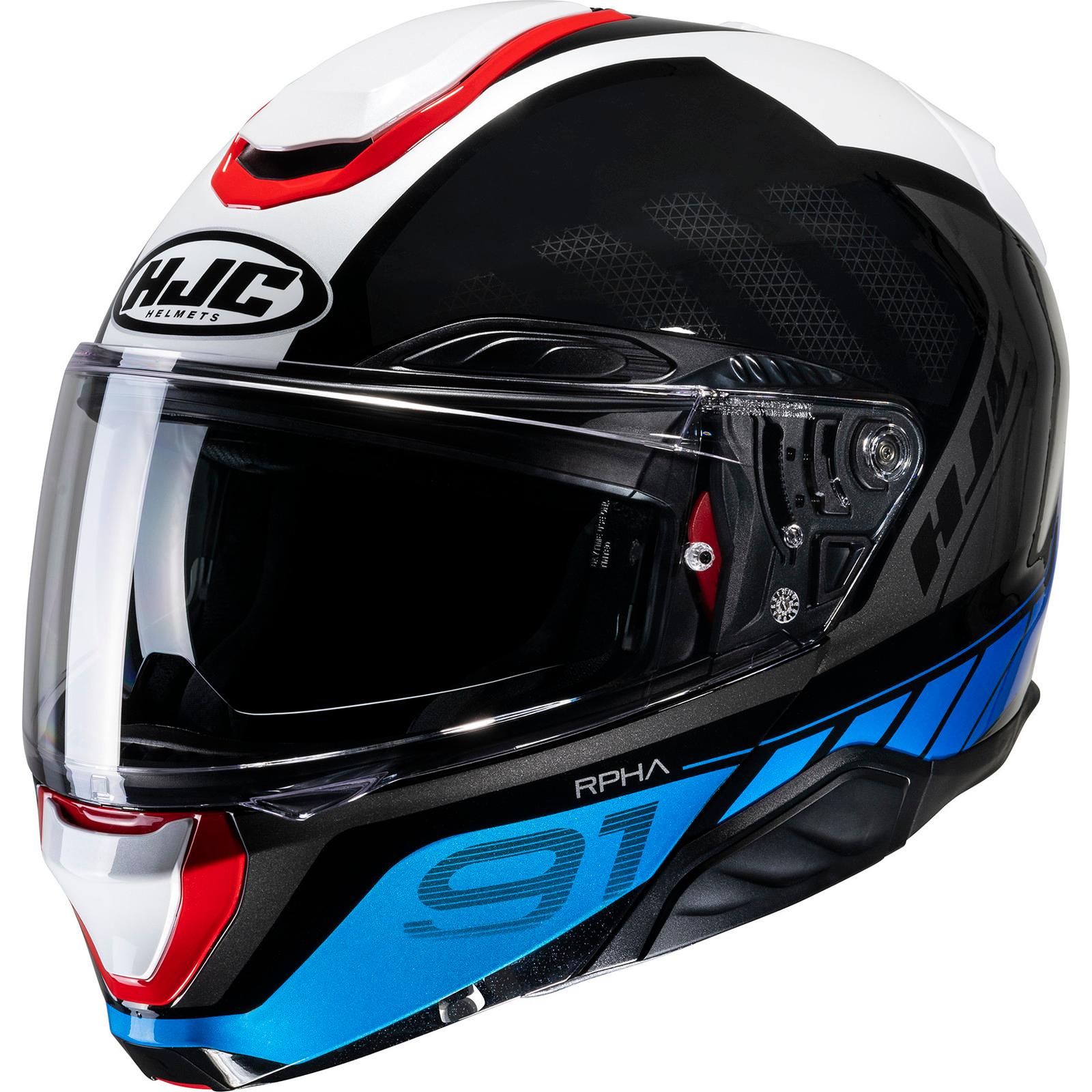 R91RWXL - HJC RPHA 91 Rafino Flip Front Motorcycle Helmet XL White Red Blue (MC21)