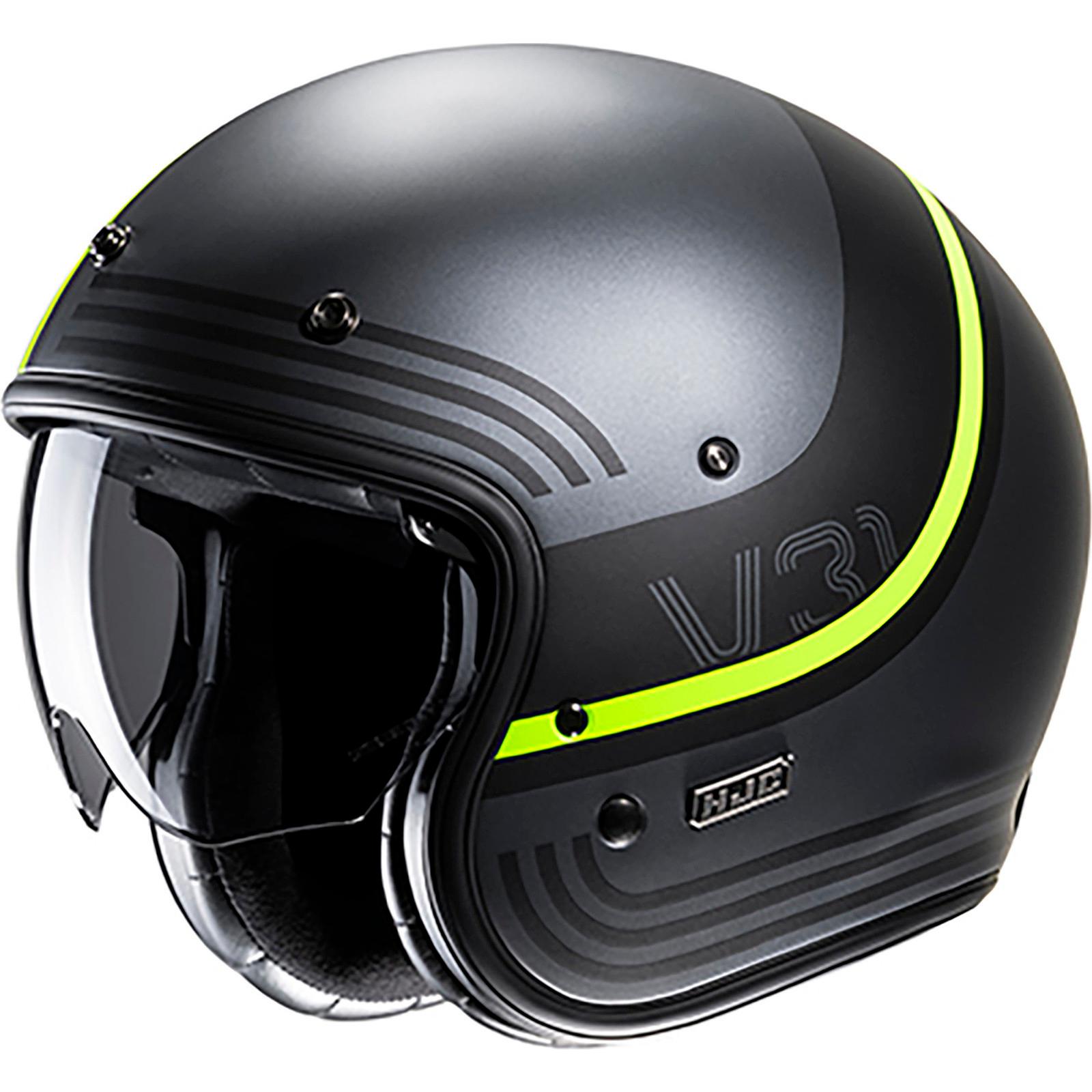 V31BYL - HJC V31 Byron Open Face Motorcycle Helmet L Yellow (MC3HSF)