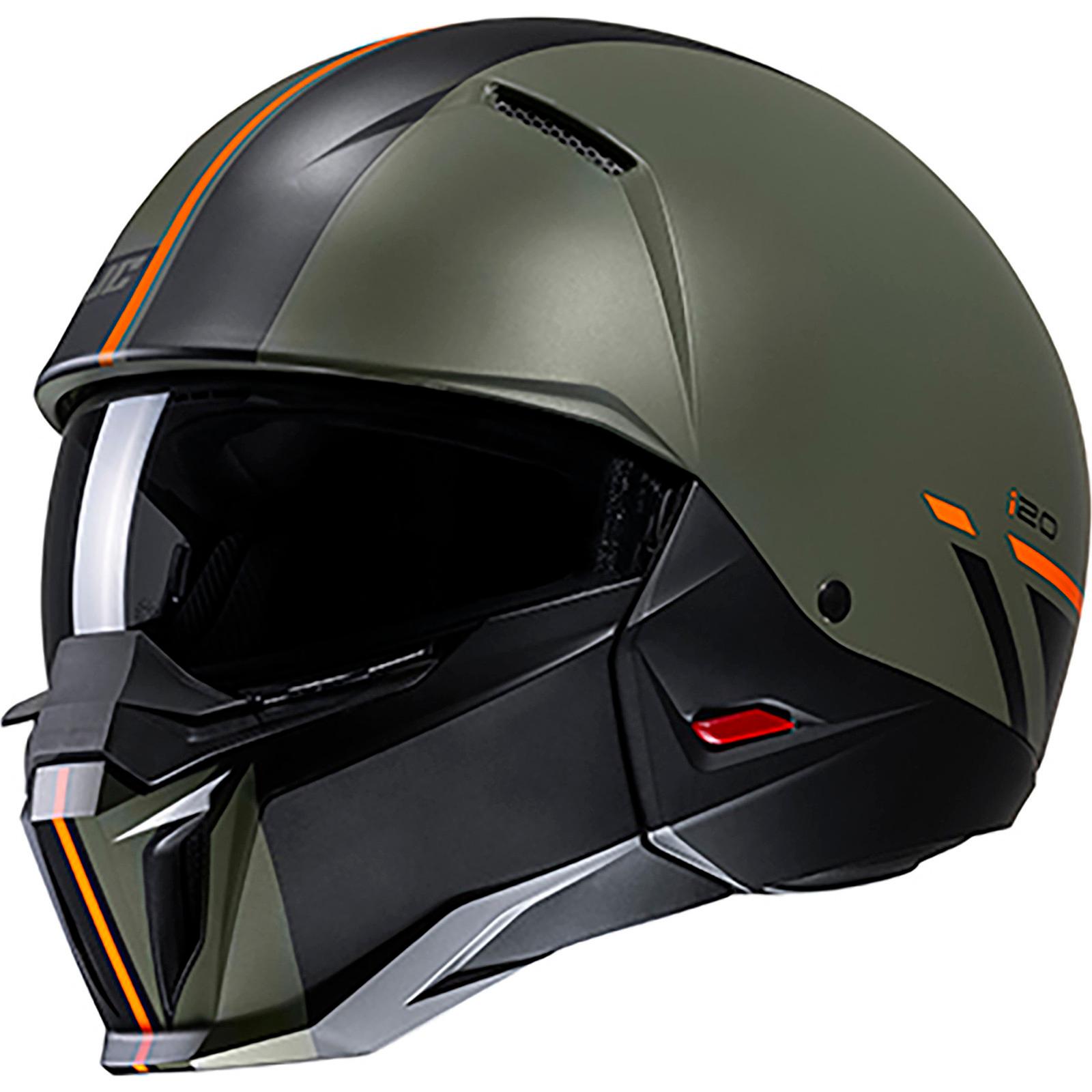 I20BGL - HJC i20 Batol Convertible Motorcycle Helmet L Green (MC4SF)