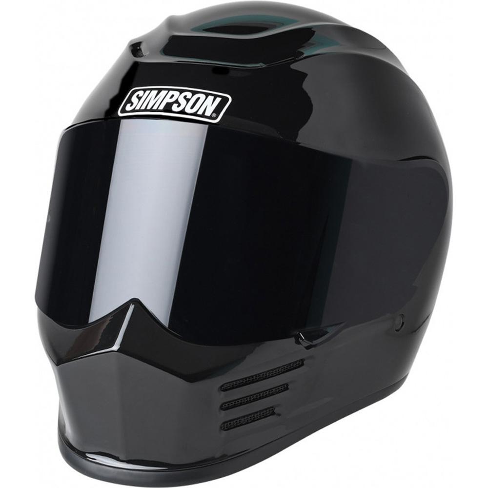 Simpson Speed Motorcycle Helmet XL Black & Dark Tint (Pinlock Ready) Visor