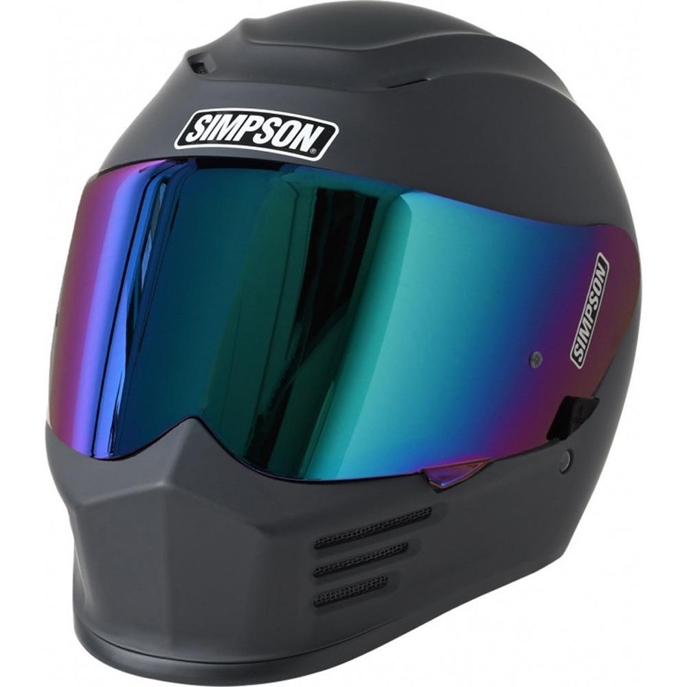 Simpson Speed Motorcycle Helmet M Matt Black & Mirror (Pinlock Ready) Visor