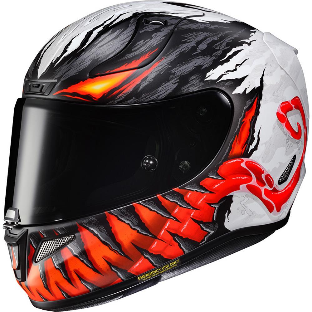 HJC RPHA 11 Marvel Anti Venom Motorcycle Helmet M Red (MC1SF) & Iridium Silver (Pinlock Ready) (RST Silver) Visor