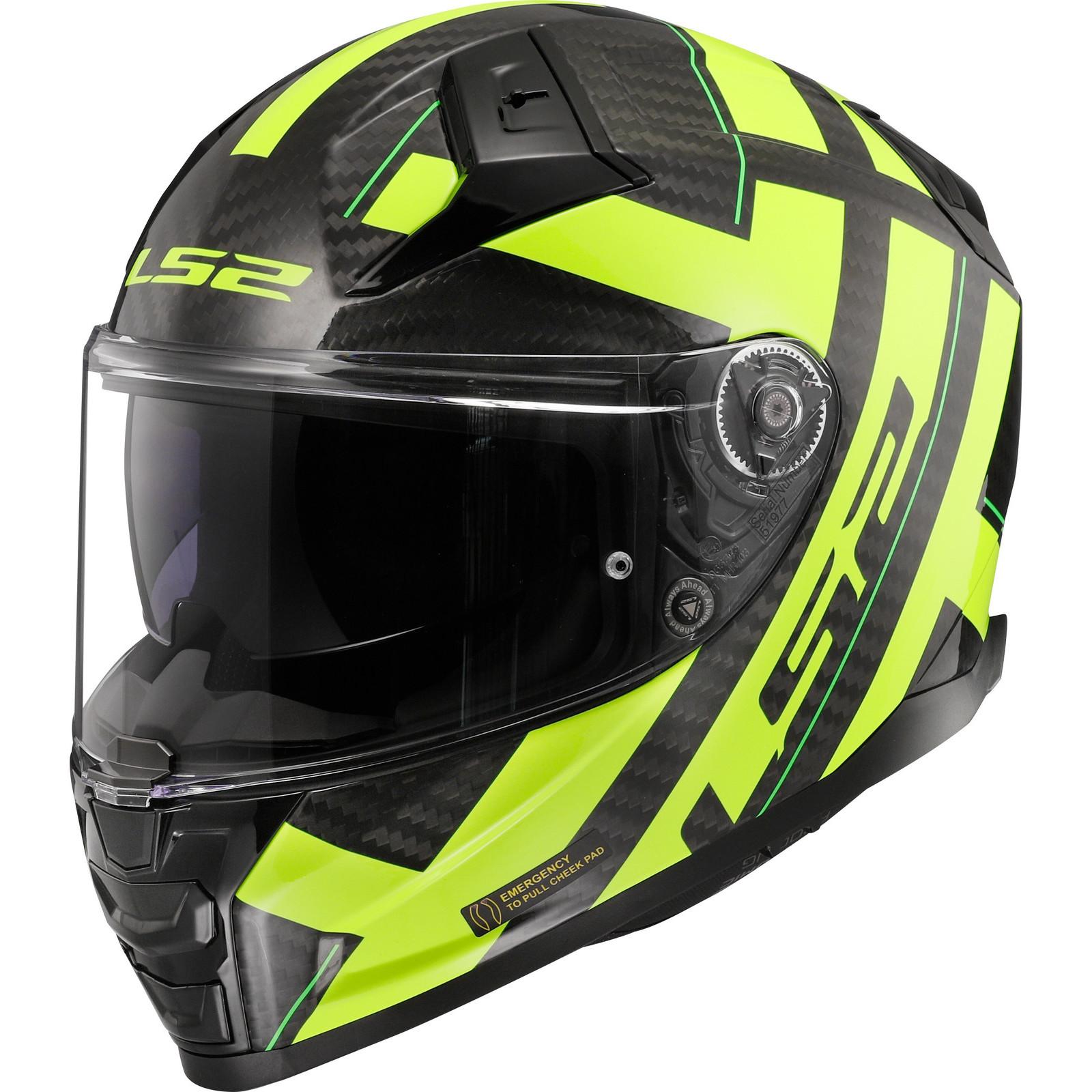 168115154XXS - LS2 FF811 Vector II Carbon Strong Motorcycle Helmet XXS Yellow