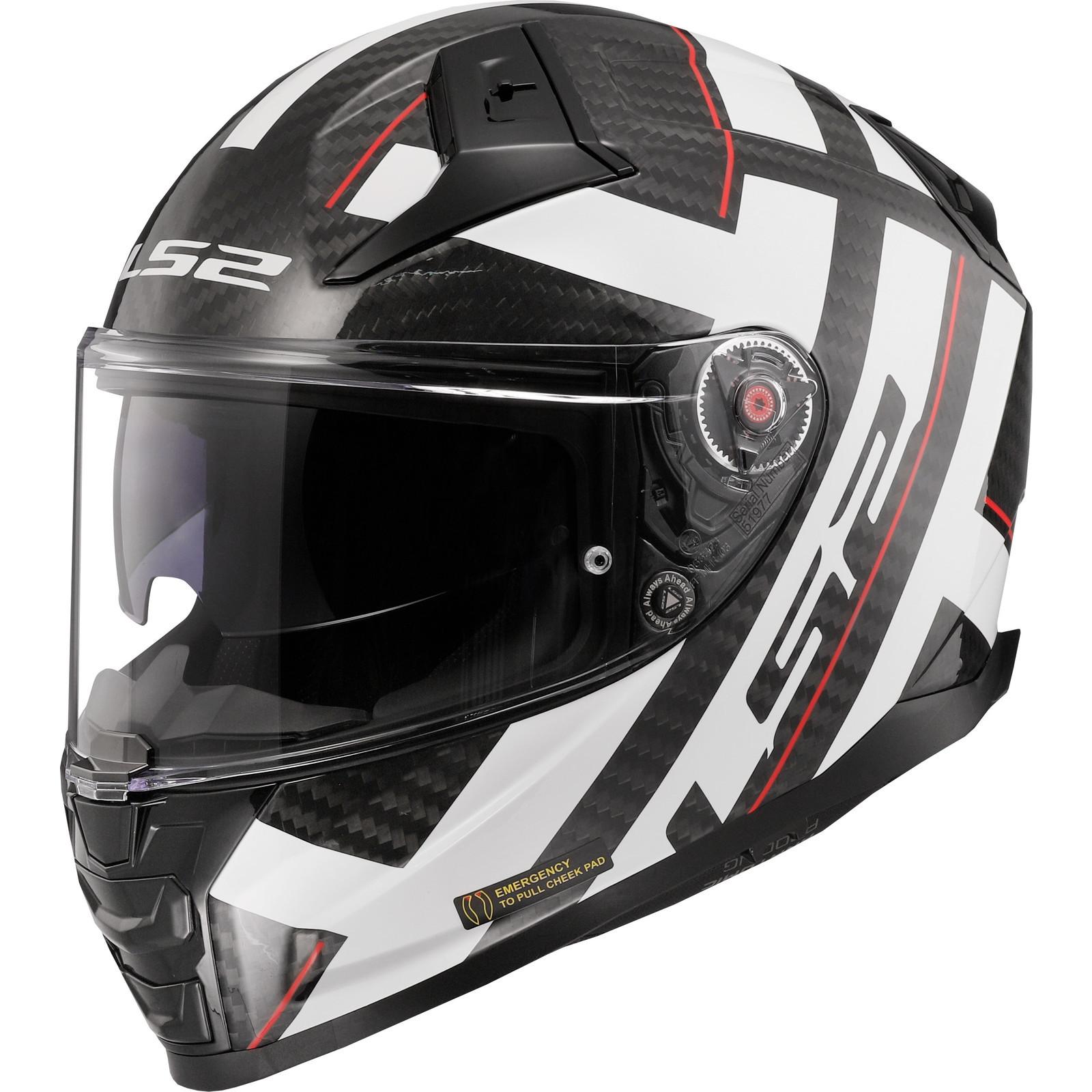 168115102XXS - LS2 FF811 Vector II Carbon Strong Motorcycle Helmet XXS White