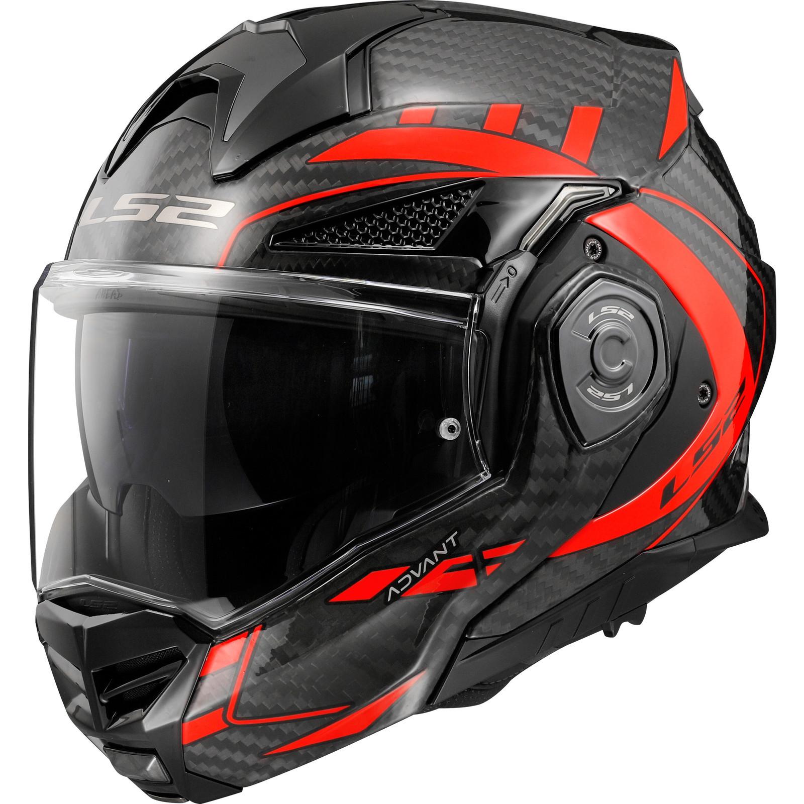 Ls2 Red - Ff901 Advant X Carbon Future Flip Front Motorcycle Helmet 569012332M