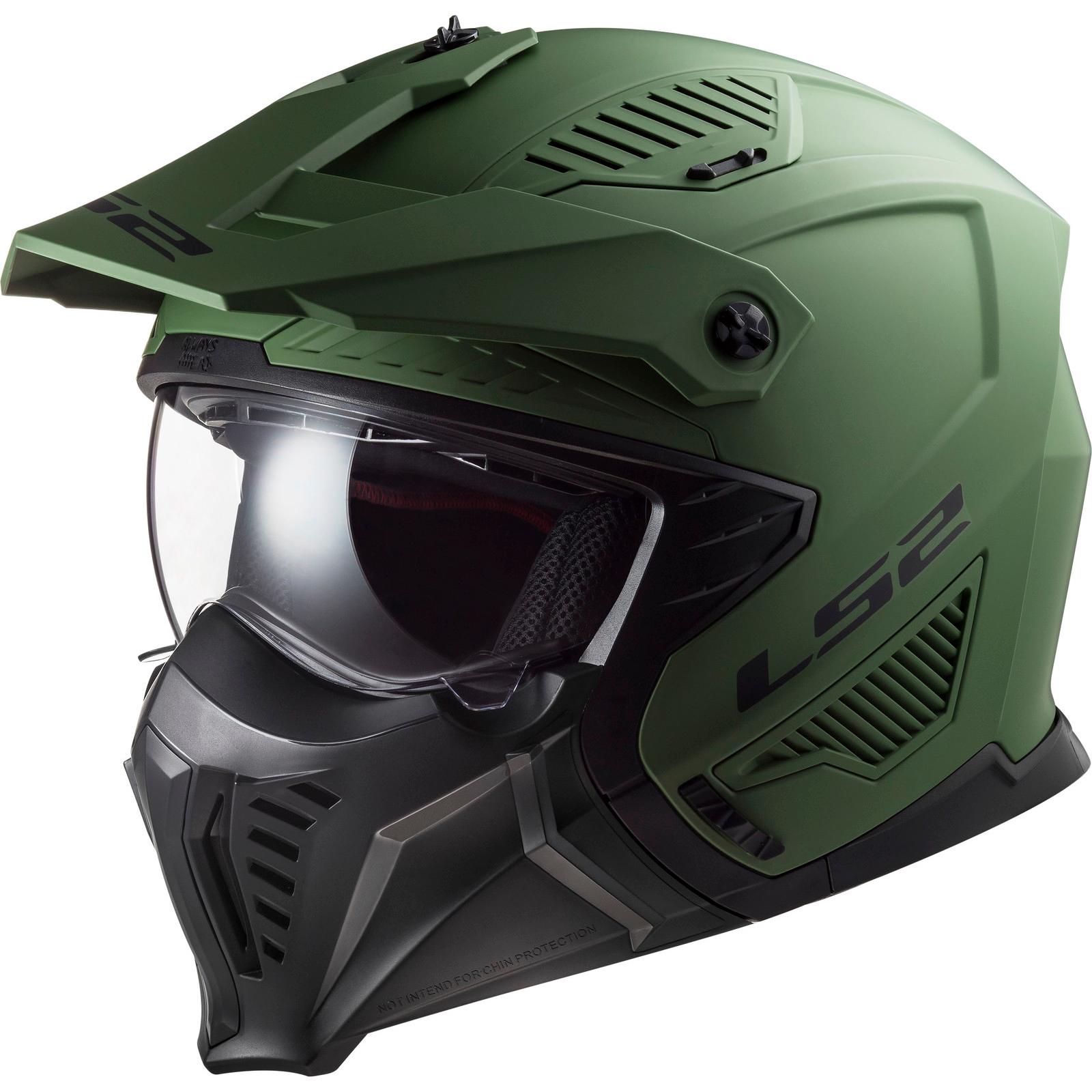 366061061L - LS2 OF606 Drifter Solid Open Face Motorcycle Helmet L Matt Military Green