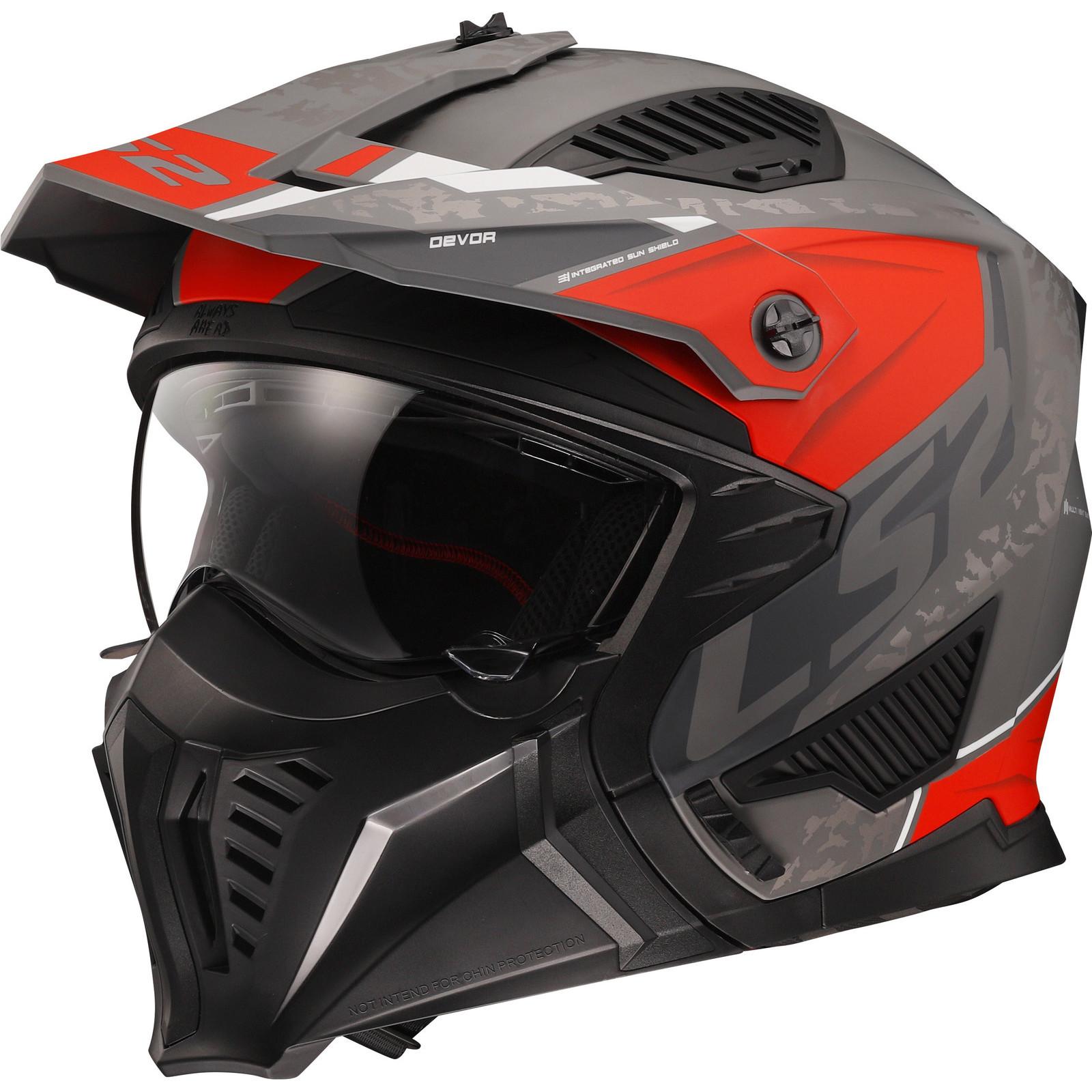 366062232S - LS2 OF606 Drifter Devor Open Face Motorcycle Helmet S Matt Silver Titanium Red