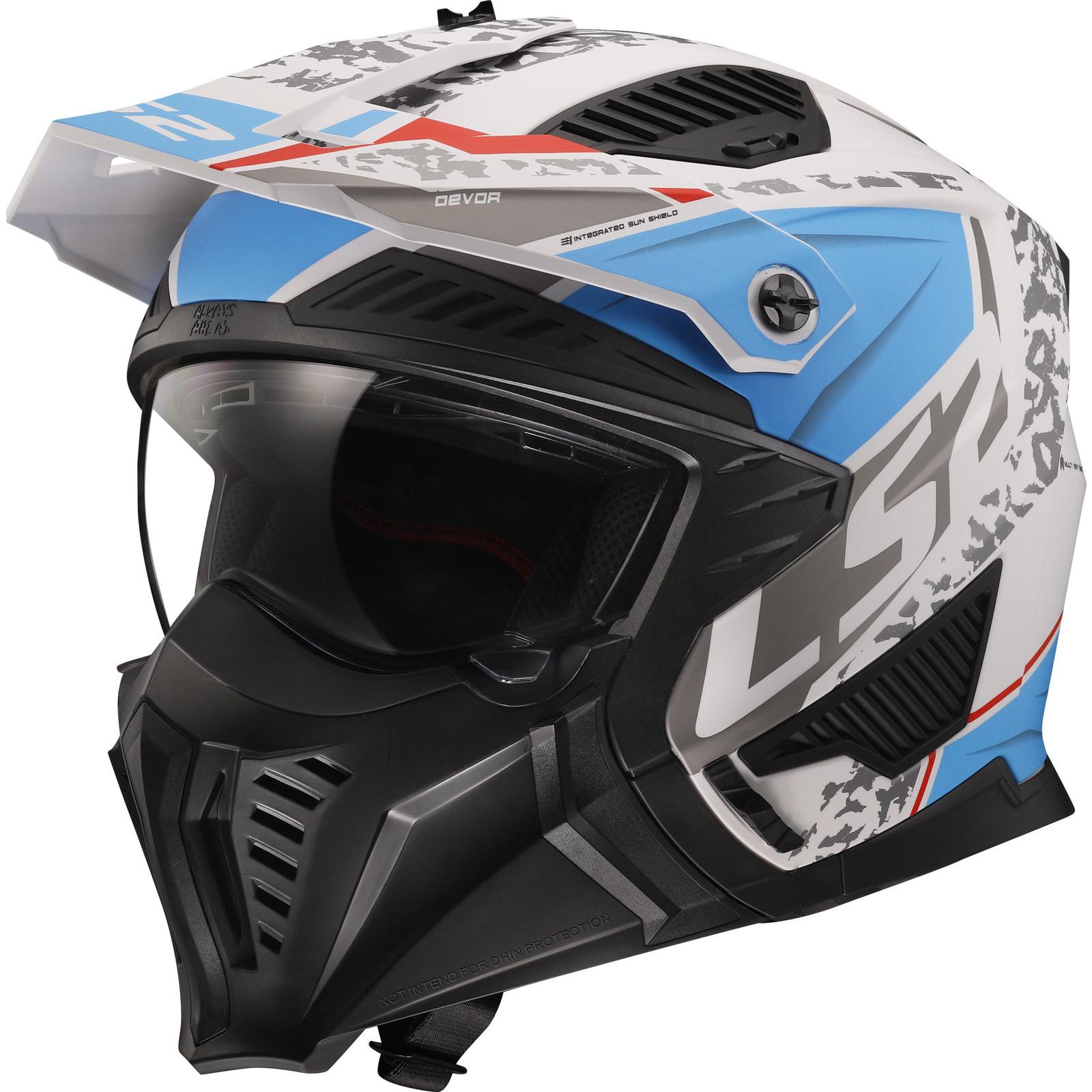 366062223XS - LS2 OF606 Drifter Devor Open Face Motorcycle Helmet XS Matt White Blue