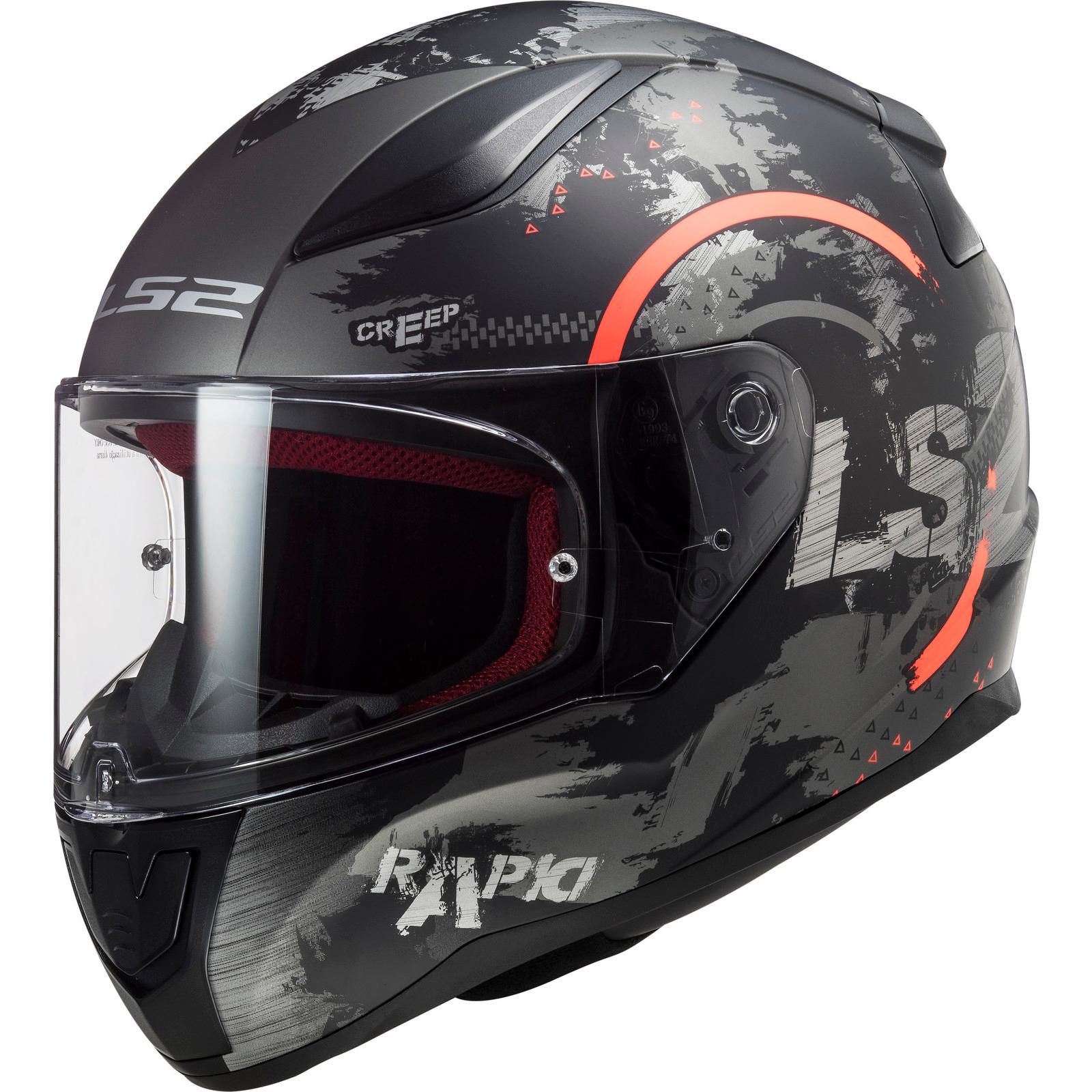 LS2 FF353 Rapid Circle Motorcycle Helmet XS Matt Titanium Fluo Orange & Iridium Blue (Pinlock Ready) Visor