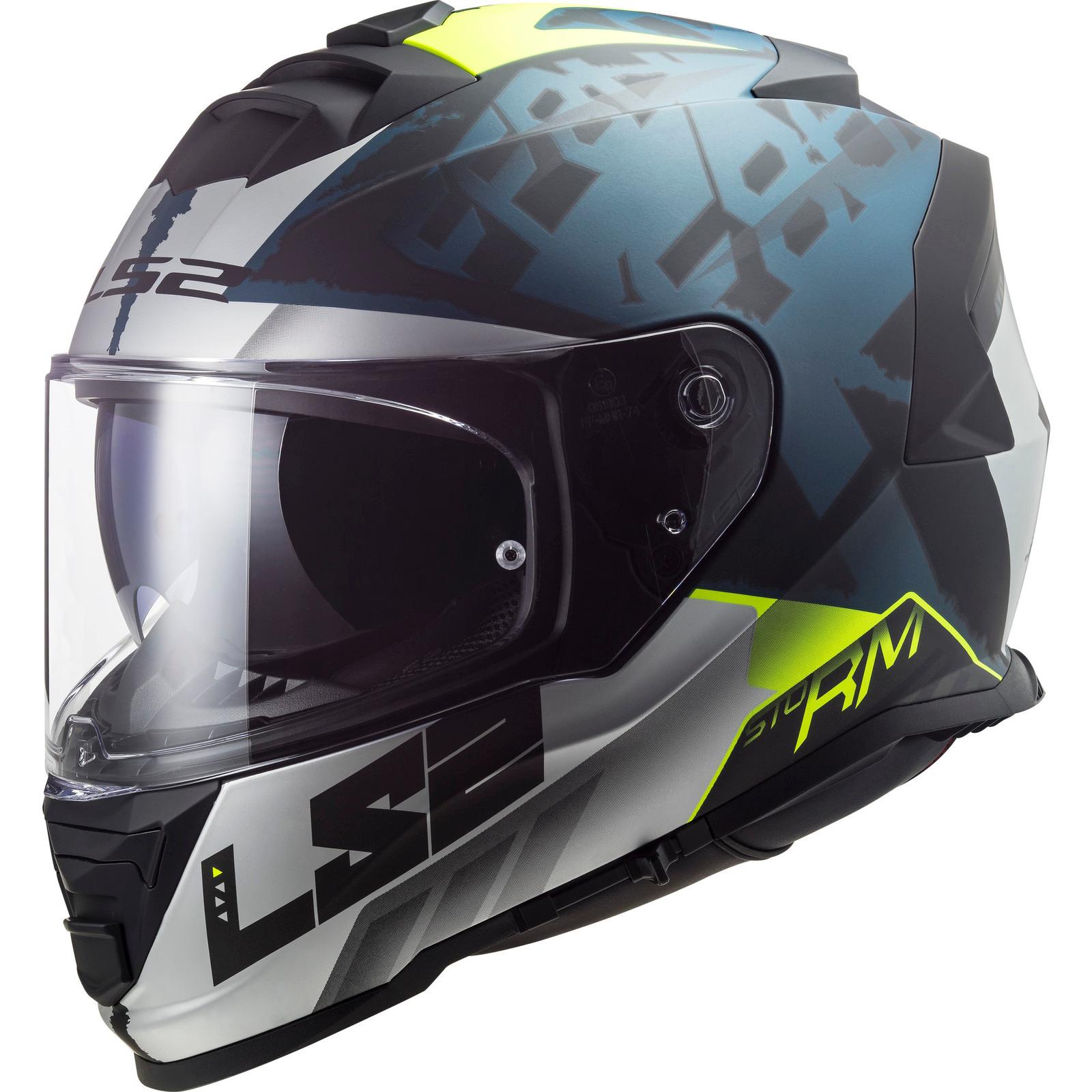 LS2 FF800 Storm II Sprinter Motorcycle Helmet XXL Matt Black Silver Cobalt & Iridium Silver (Pinlock Ready) Visor