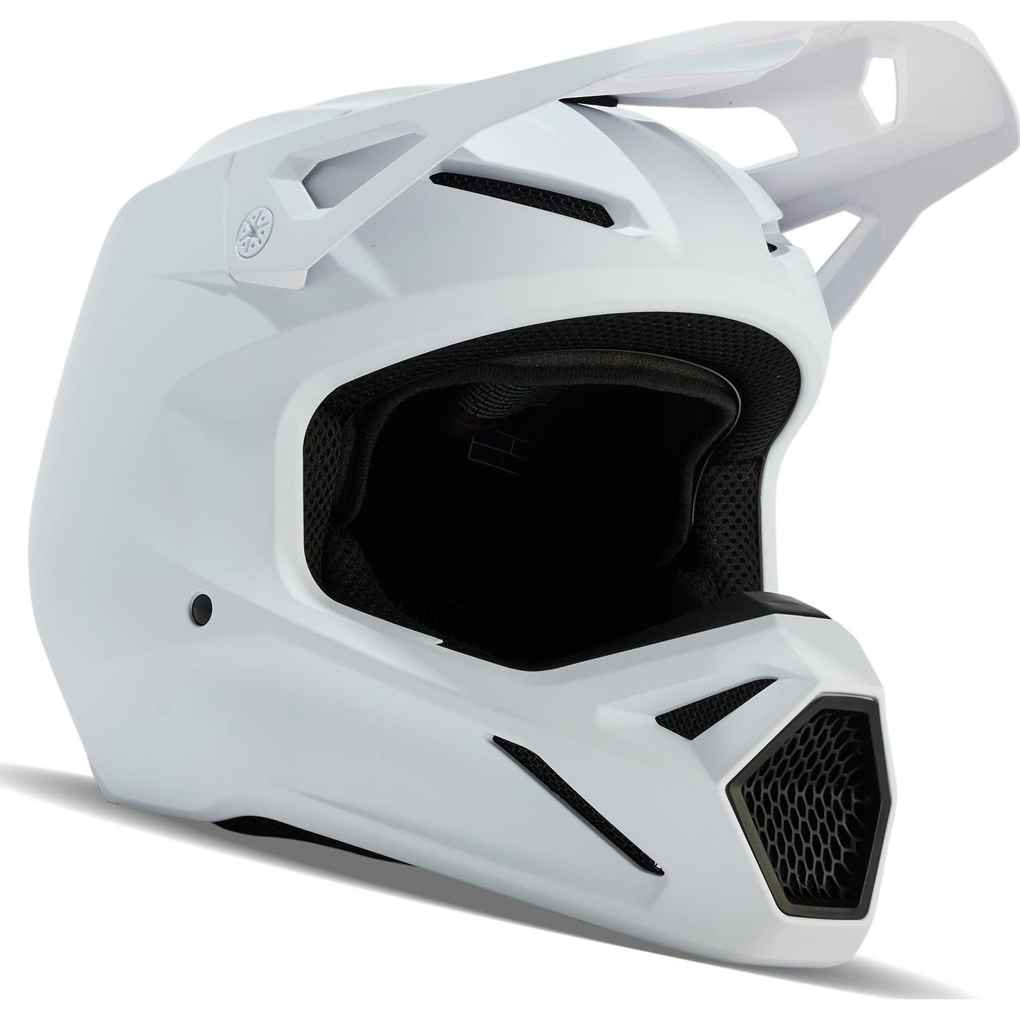 31369-067-XL - Fox Racing 2024 V1 Solid Motocross Helmet XL Matt White