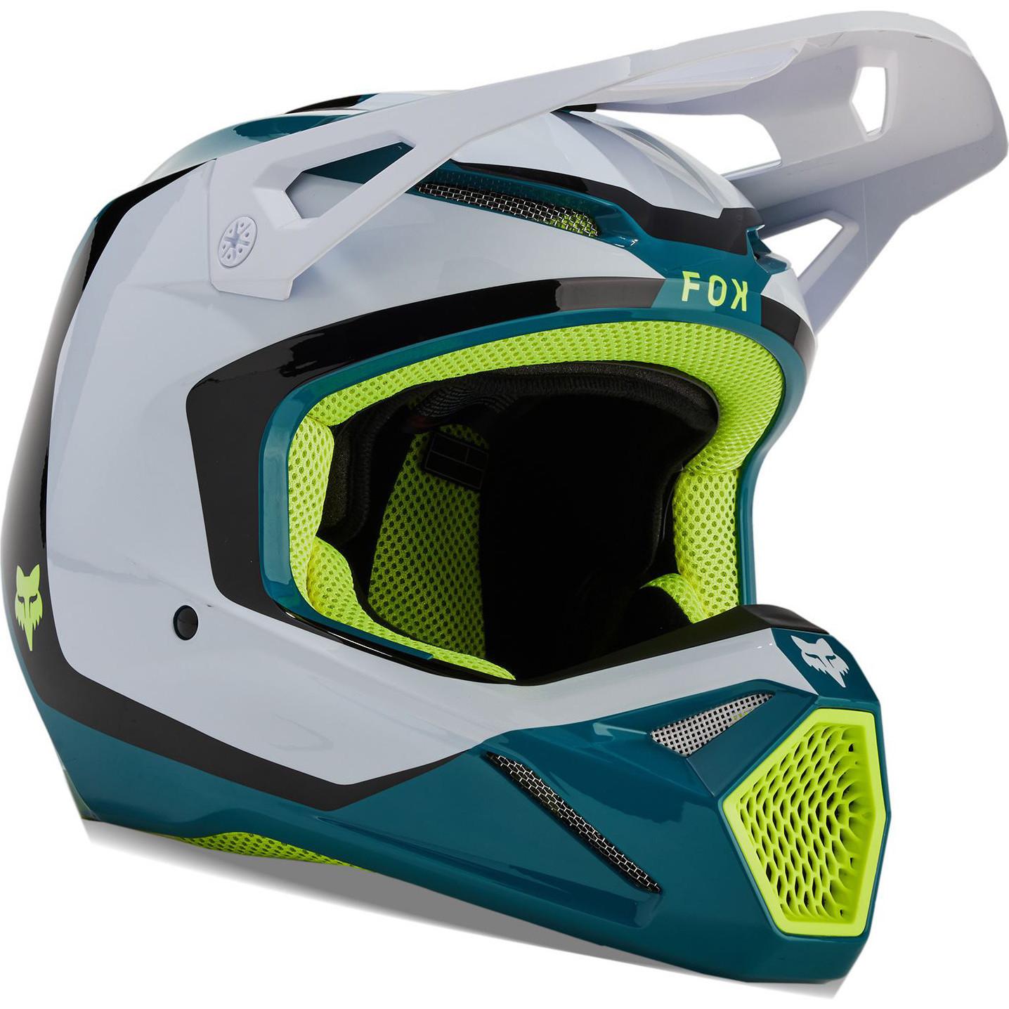 31370-551-L - Fox Racing 2024 V1 Nitro Motocross Helmet L Maui Blue