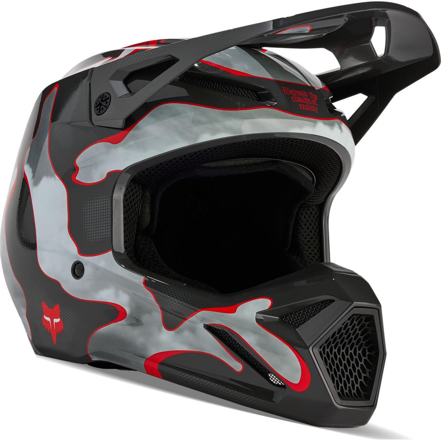 31376-037-XS - Fox Racing 2024 V1 Atlas Motocross Helmet XS Grey Red