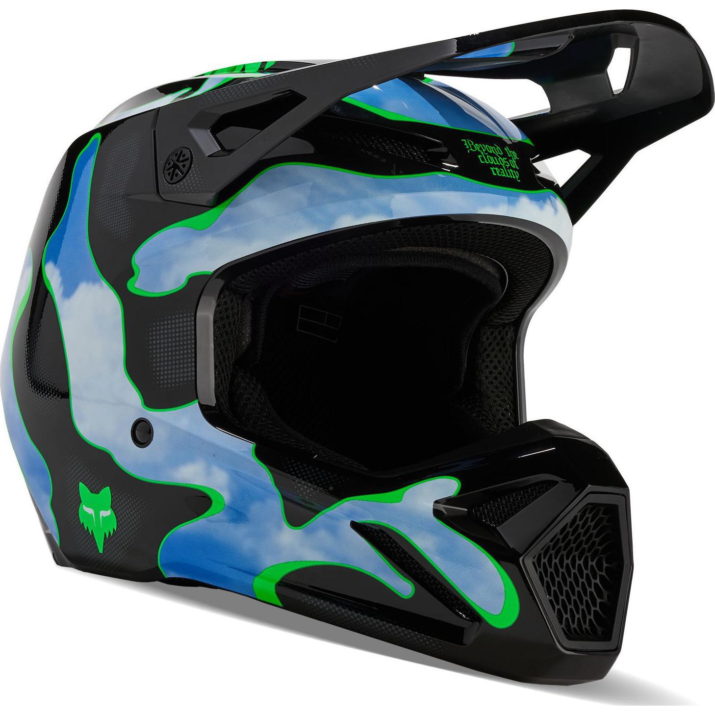 31376-151-2X - Fox Racing 2024 V1 Atlas Motocross Helmet XXL Black Green