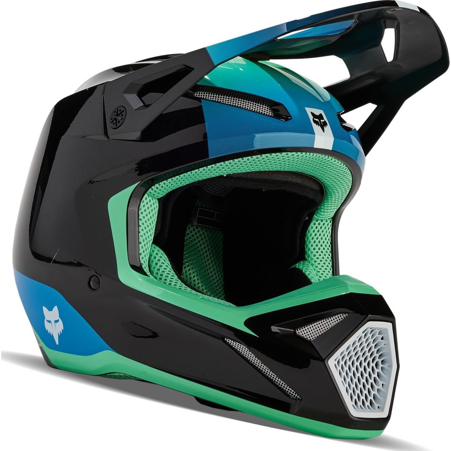 31401-013-YS - Fox Racing 2024 V1 Ballast Youth Motocross Helmet YS Black Blue