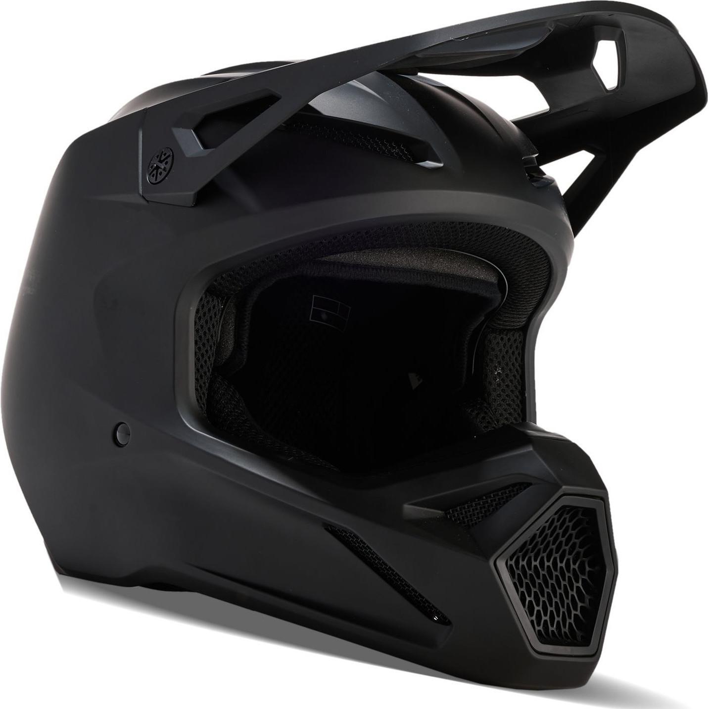 31405-255-YS - Fox Racing 2024 V1 Matte Black Youth Motocross Helmet YS Matt Black