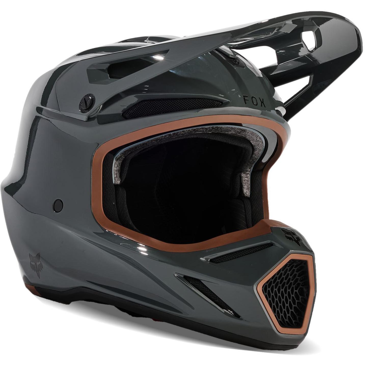 31361-330-2X - Fox Racing 2024 V3 RS Carbon Solid Motocross Helmet XXL Dark Shadow