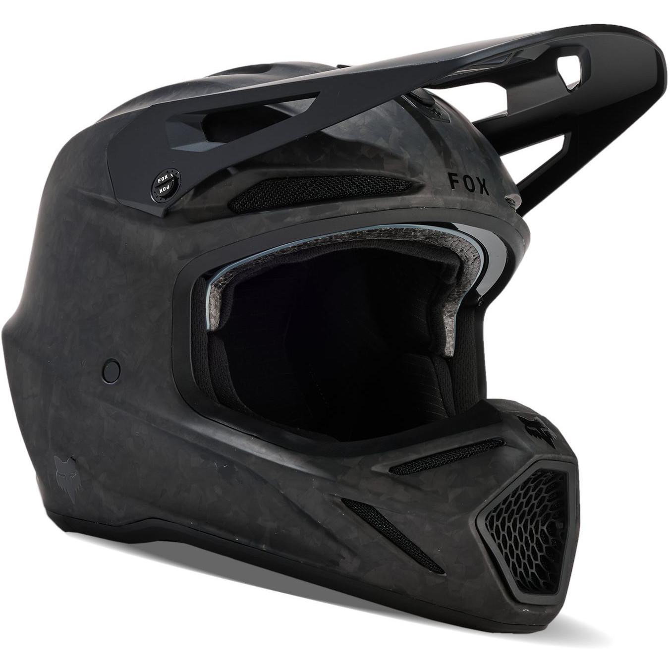 31361-255-S - Fox Racing 2024 V3 RS Carbon Solid Motocross Helmet S Matt Black