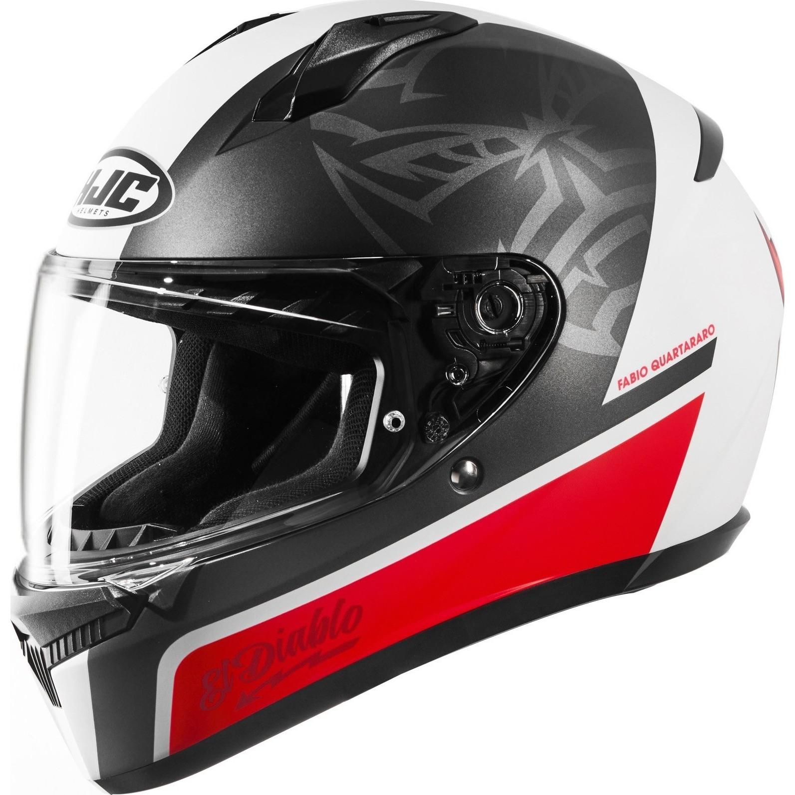 C10FQS - HJC C10 Fabio Quartararo 20 Motorcycle Helmet S White Grey Red (MC1SF)
