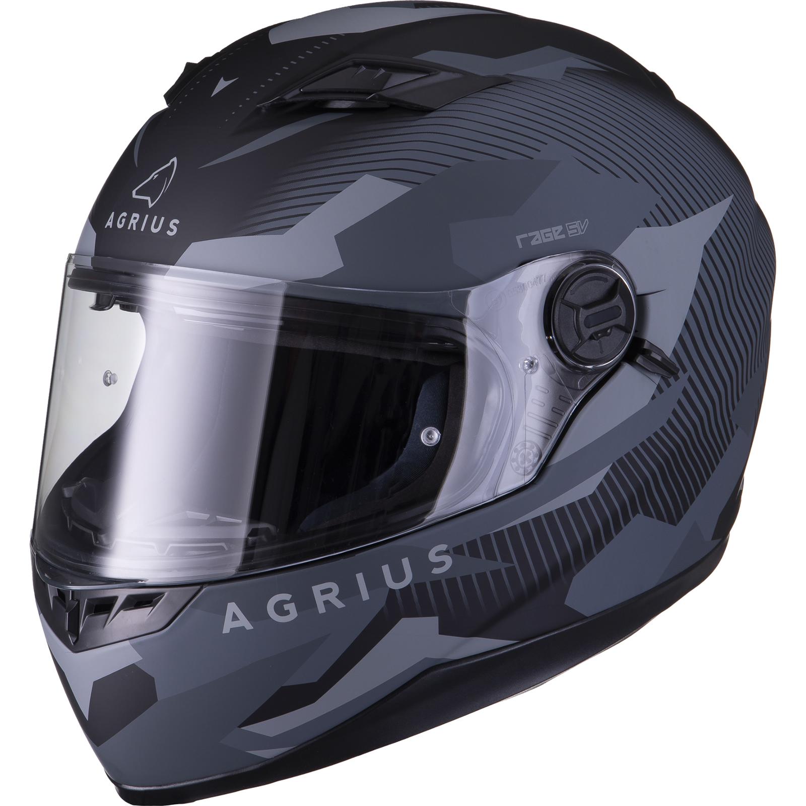 Agrius Rage SV Tracker Motorcycle Helmet XL Matt Black