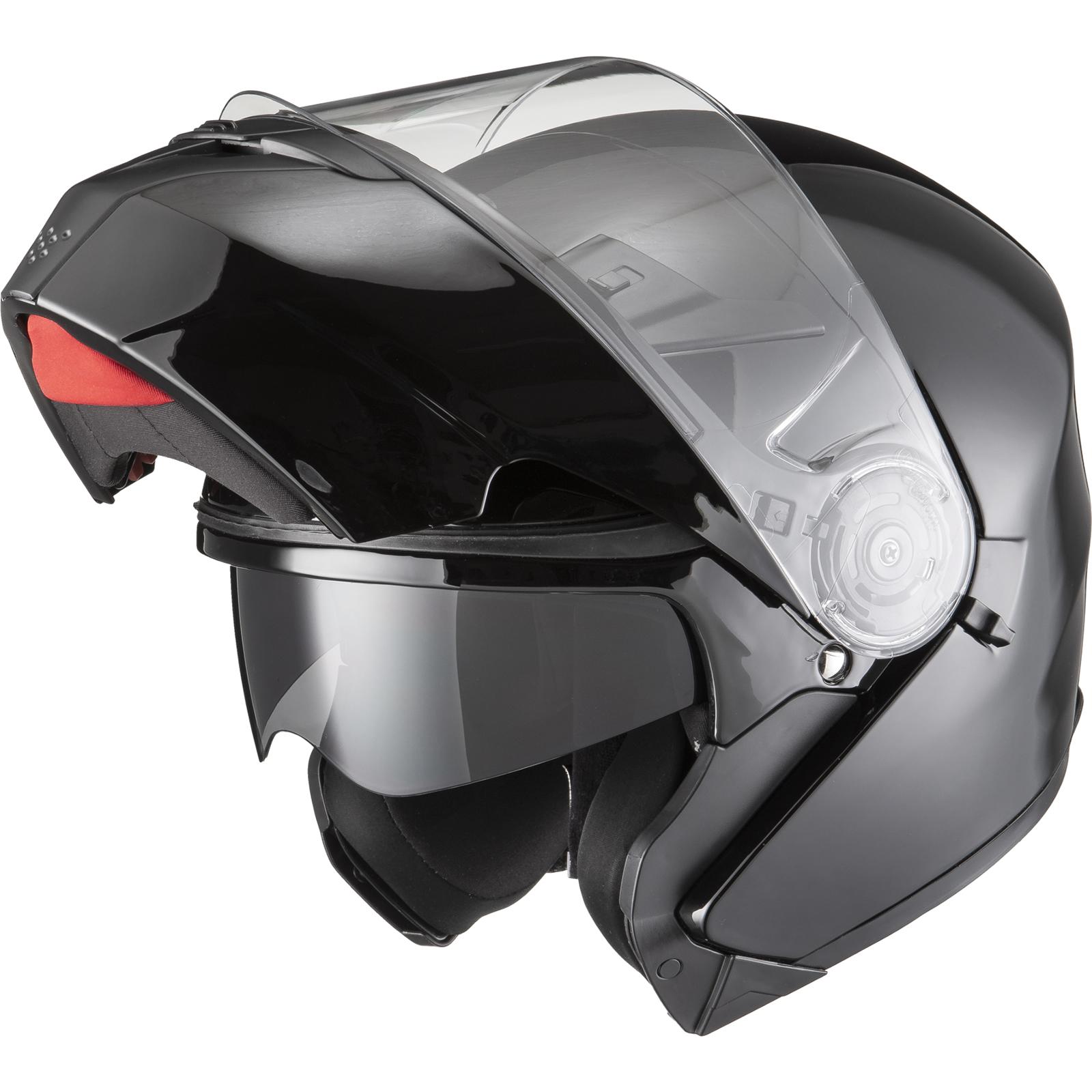 Agrius Fury Flip Front Motorcycle Helmet XS Gloss Black