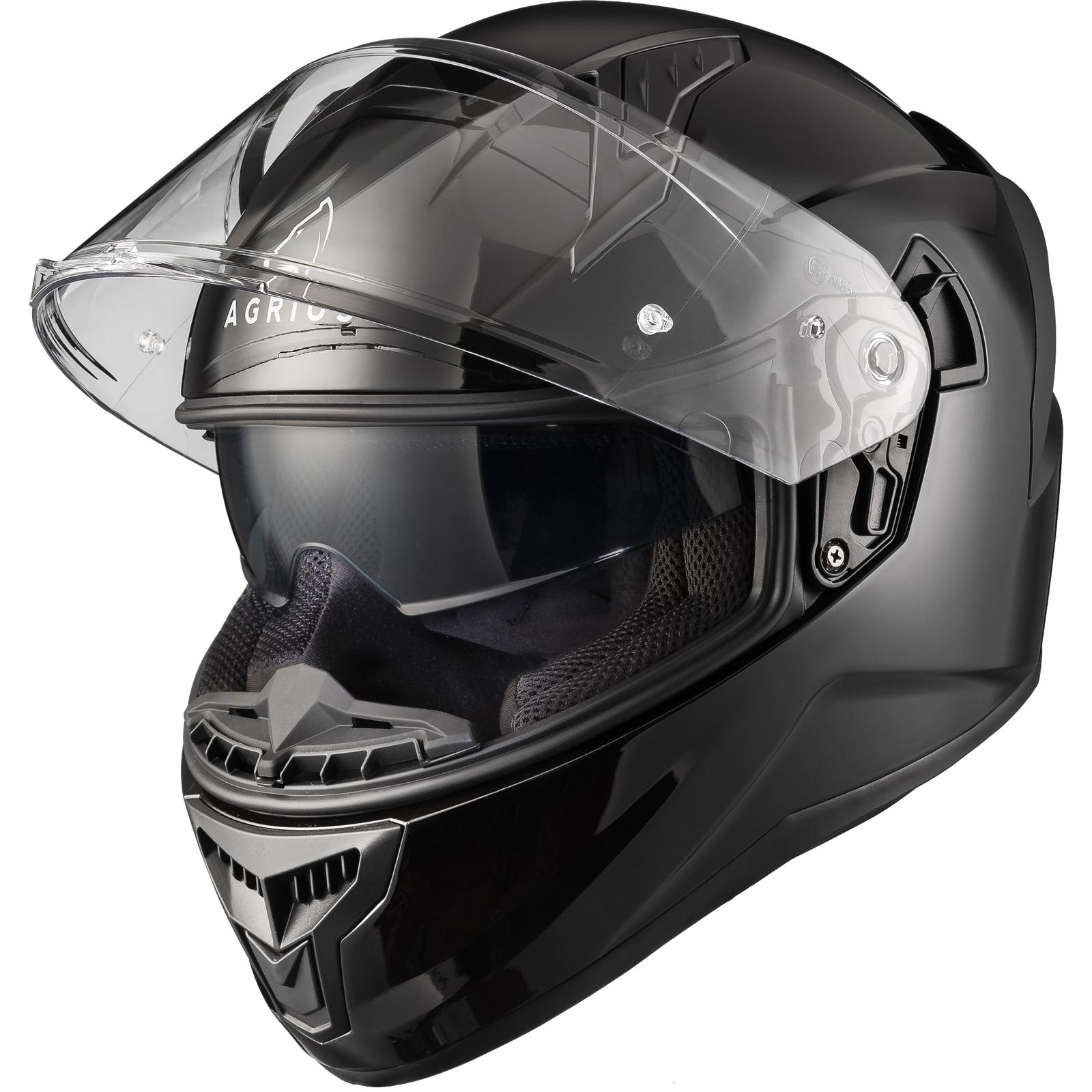 Agrius Wrath Solid Motorcycle Helmet M Gloss Black (ACU Approved)