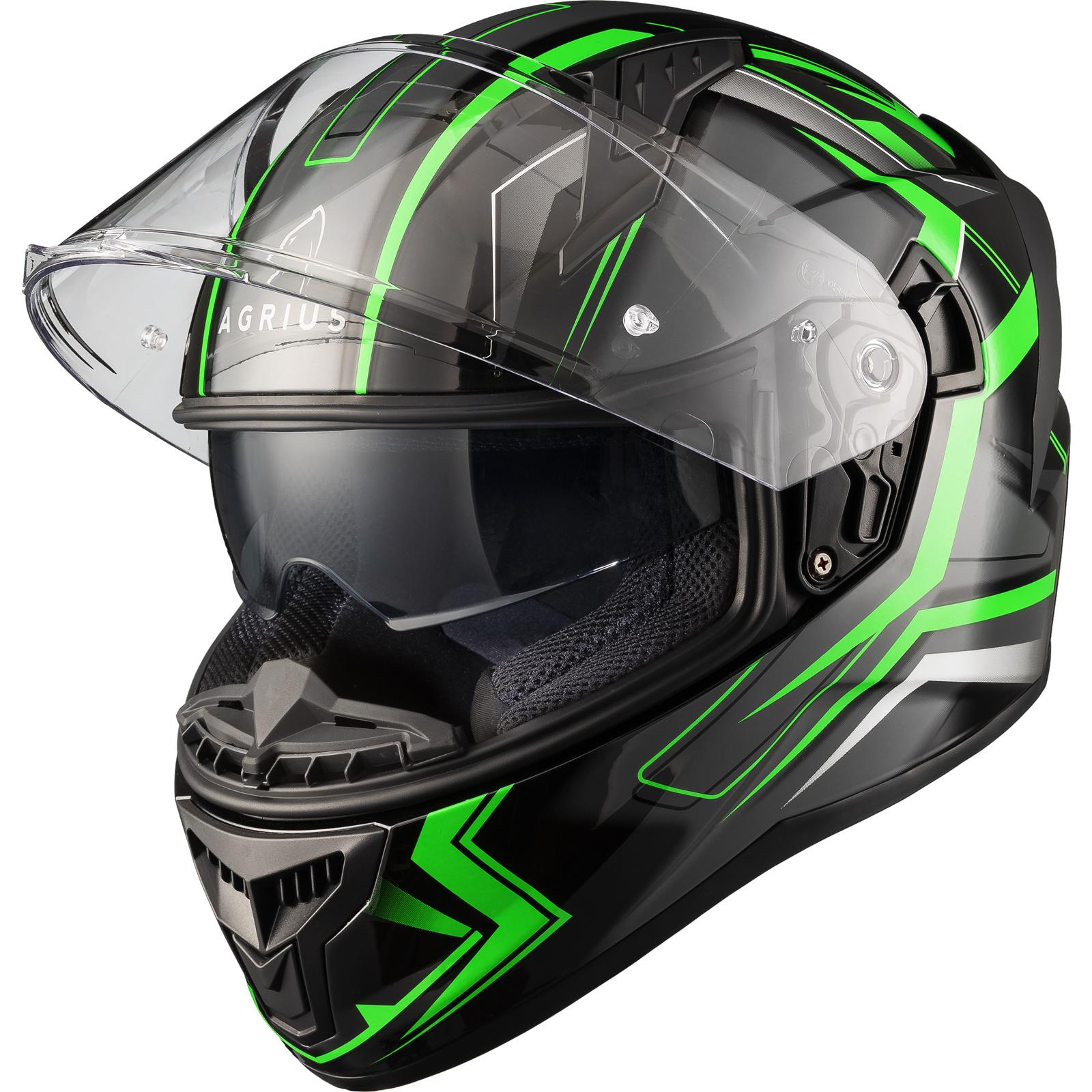 Agrius Wrath Polaris Motorcycle Helmet XL Green Twilight (ACU Approved)