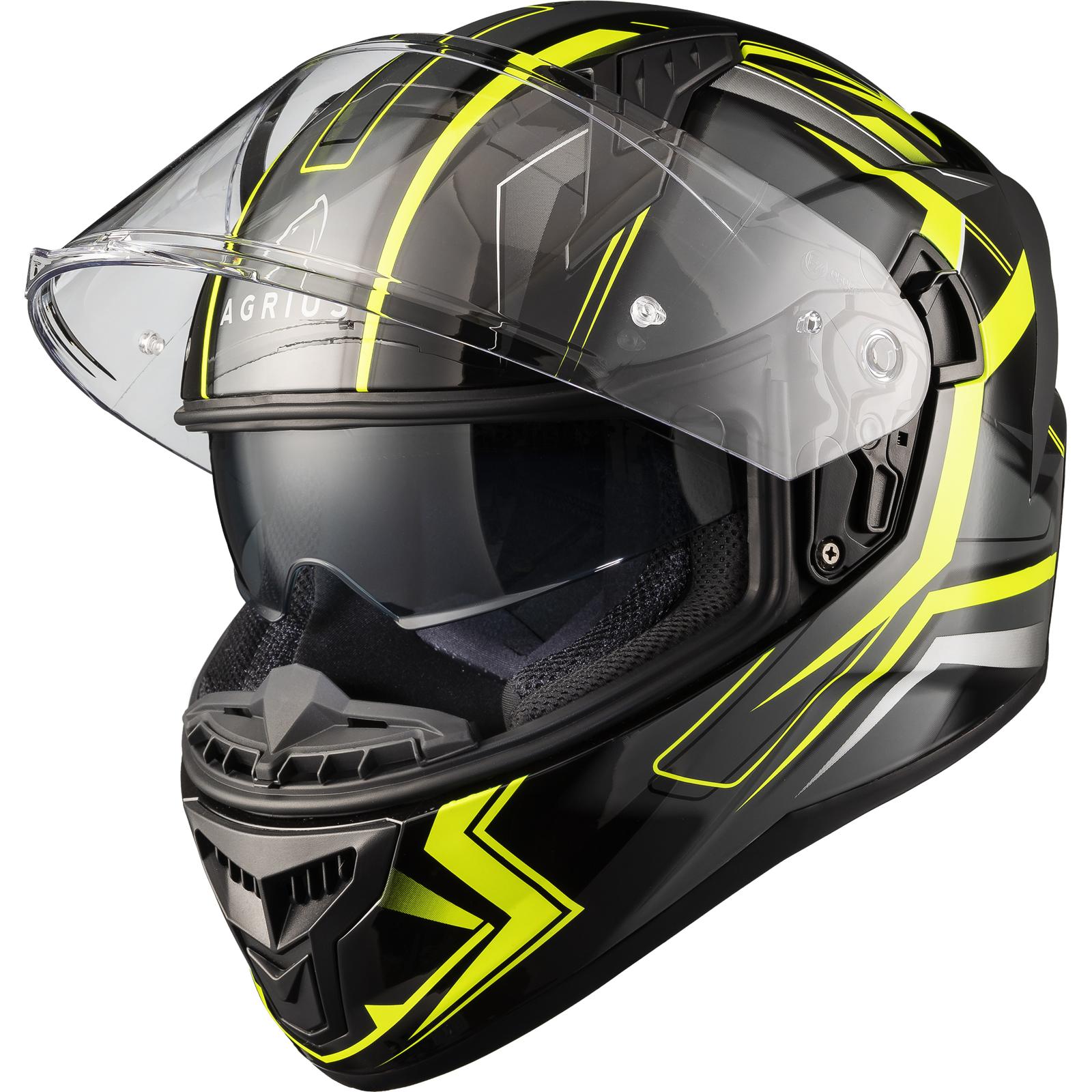 Agrius Wrath Polaris Motorcycle Helmet S Yellow Twilight (ACU Approved)