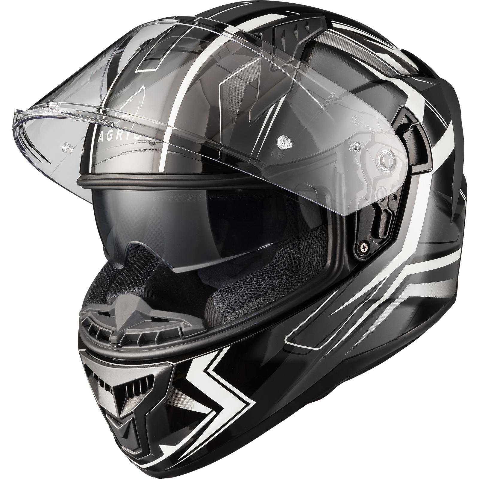 Agrius Wrath Polaris Motorcycle Helmet M White Twilight (ACU Approved)
