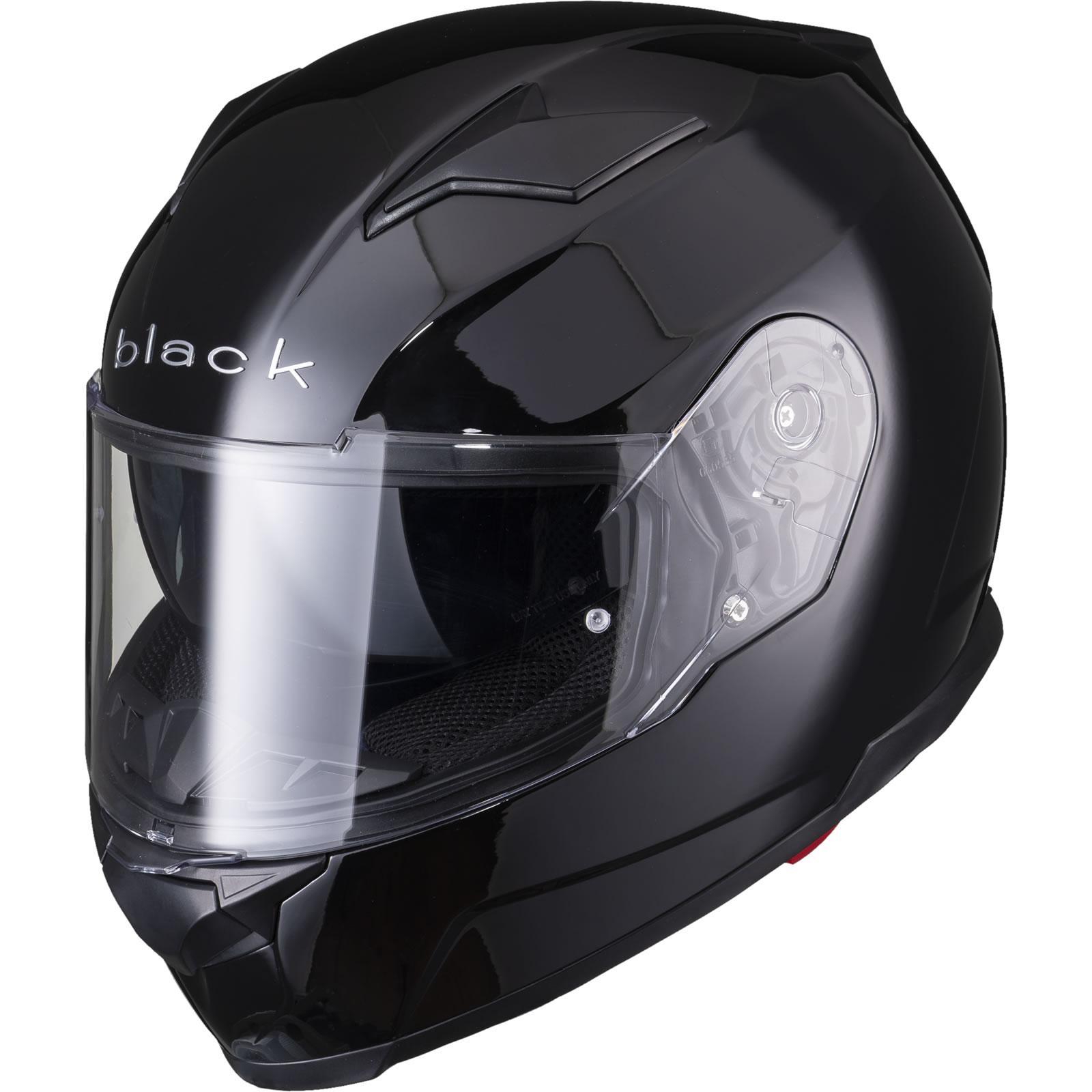 Black Apex Full Face Solid Motorcycle Helmet S Gloss Black