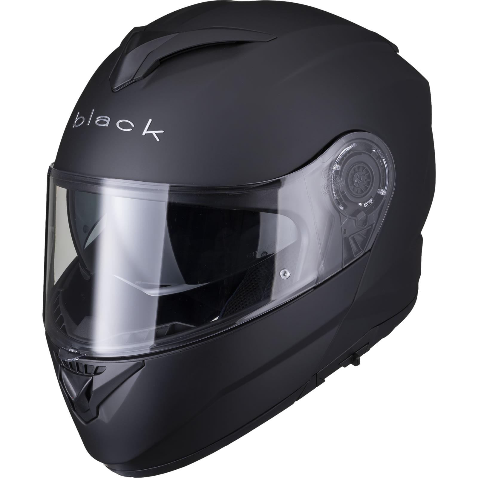 Black Optimus II Solid Flip Front Motorcycle Helmet XL Matt Black