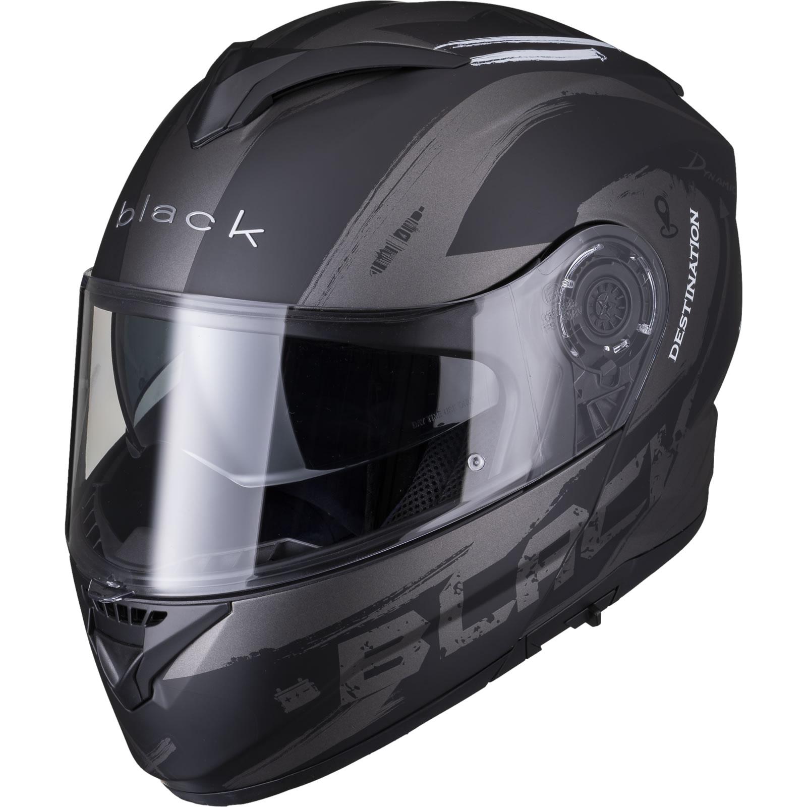 Black Optimus II Destination Flip Front Motorcycle Helmet S Matt Titanium